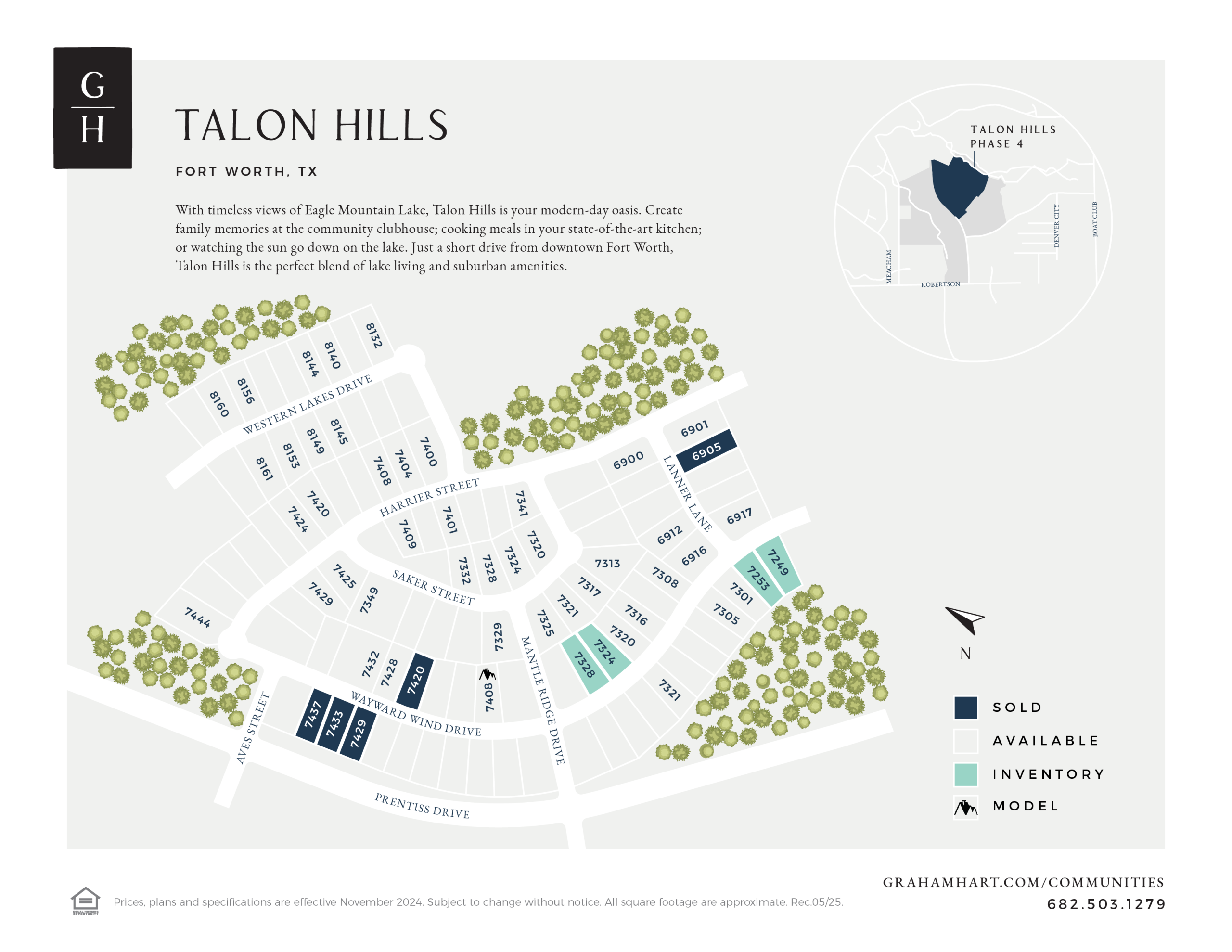 Talon Hills community plat map