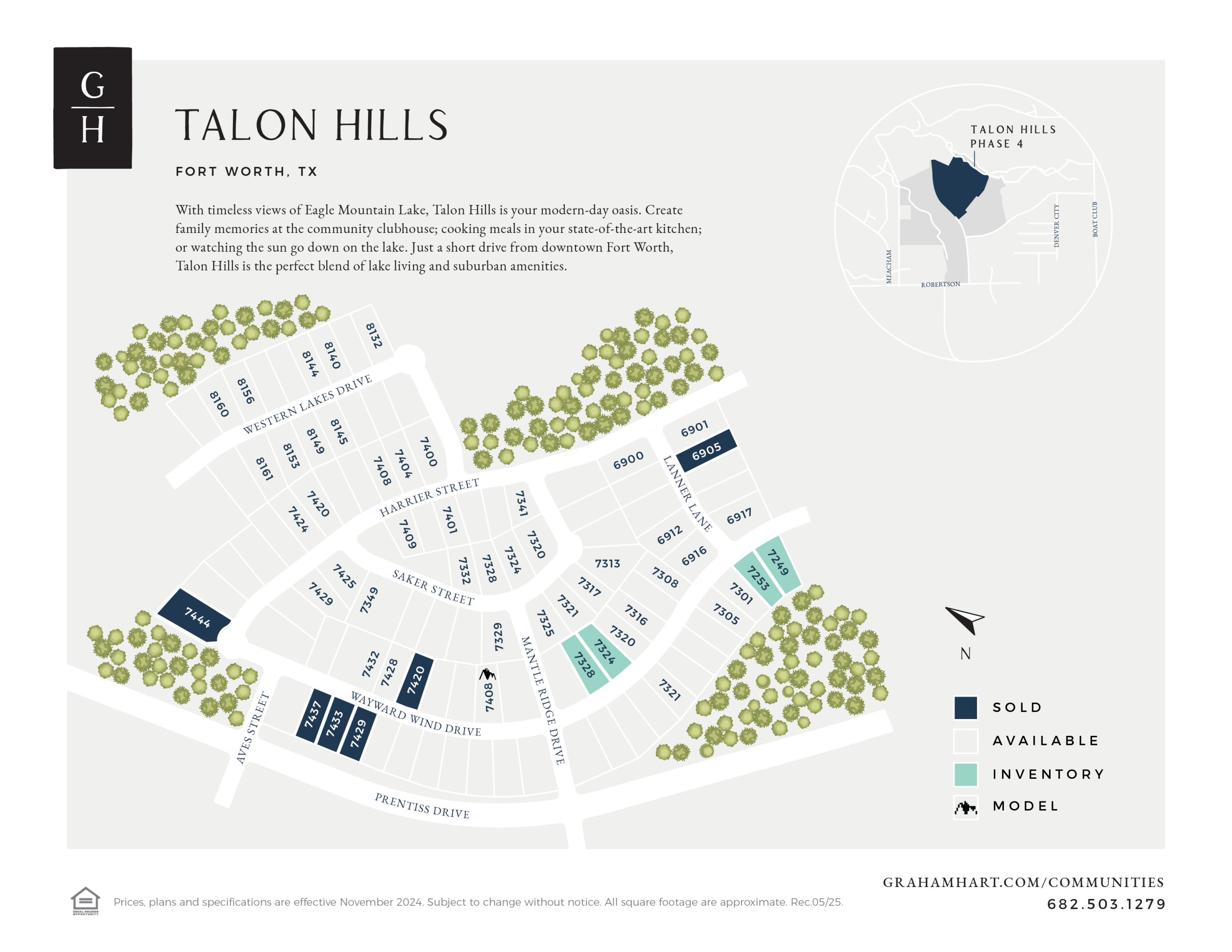 Talon Hills community plat map