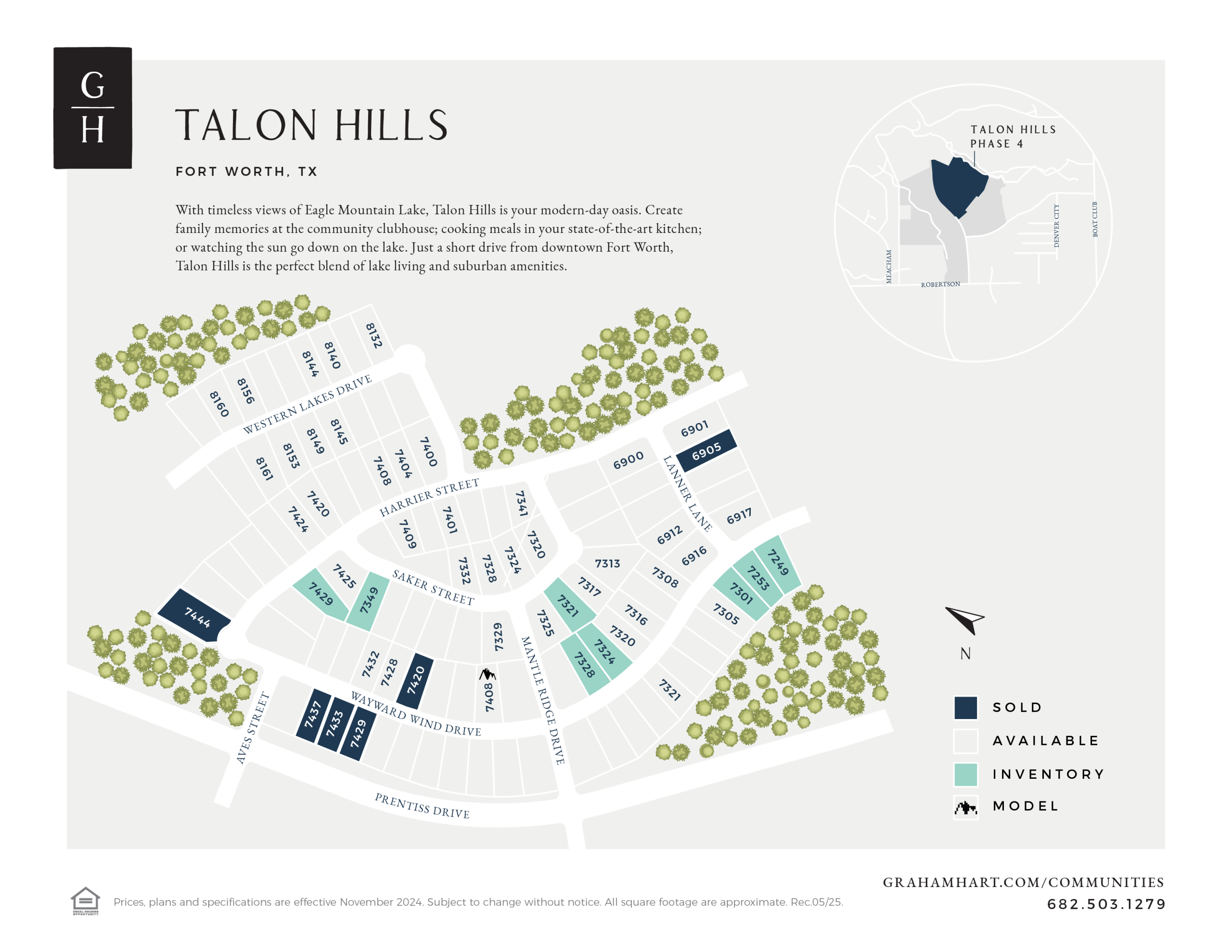 Talon Hills community plat map
