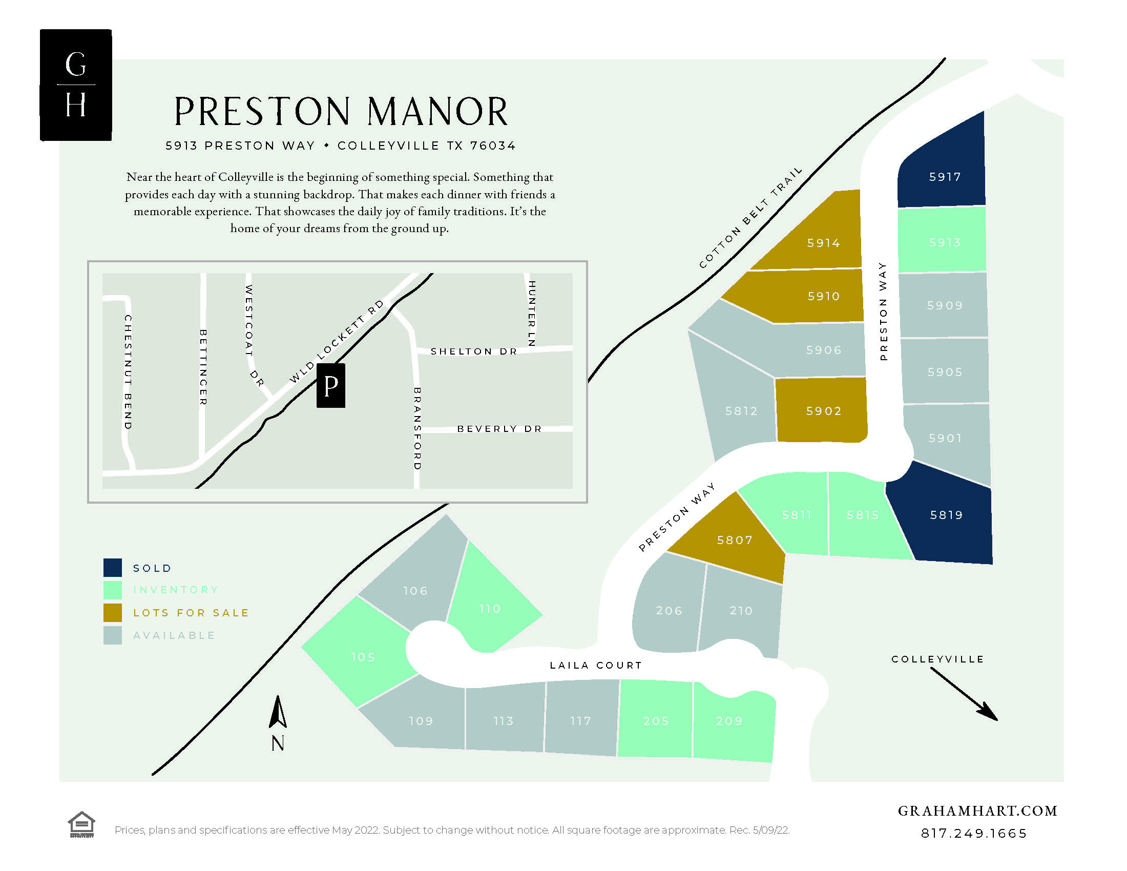 Preston Manor community plat map