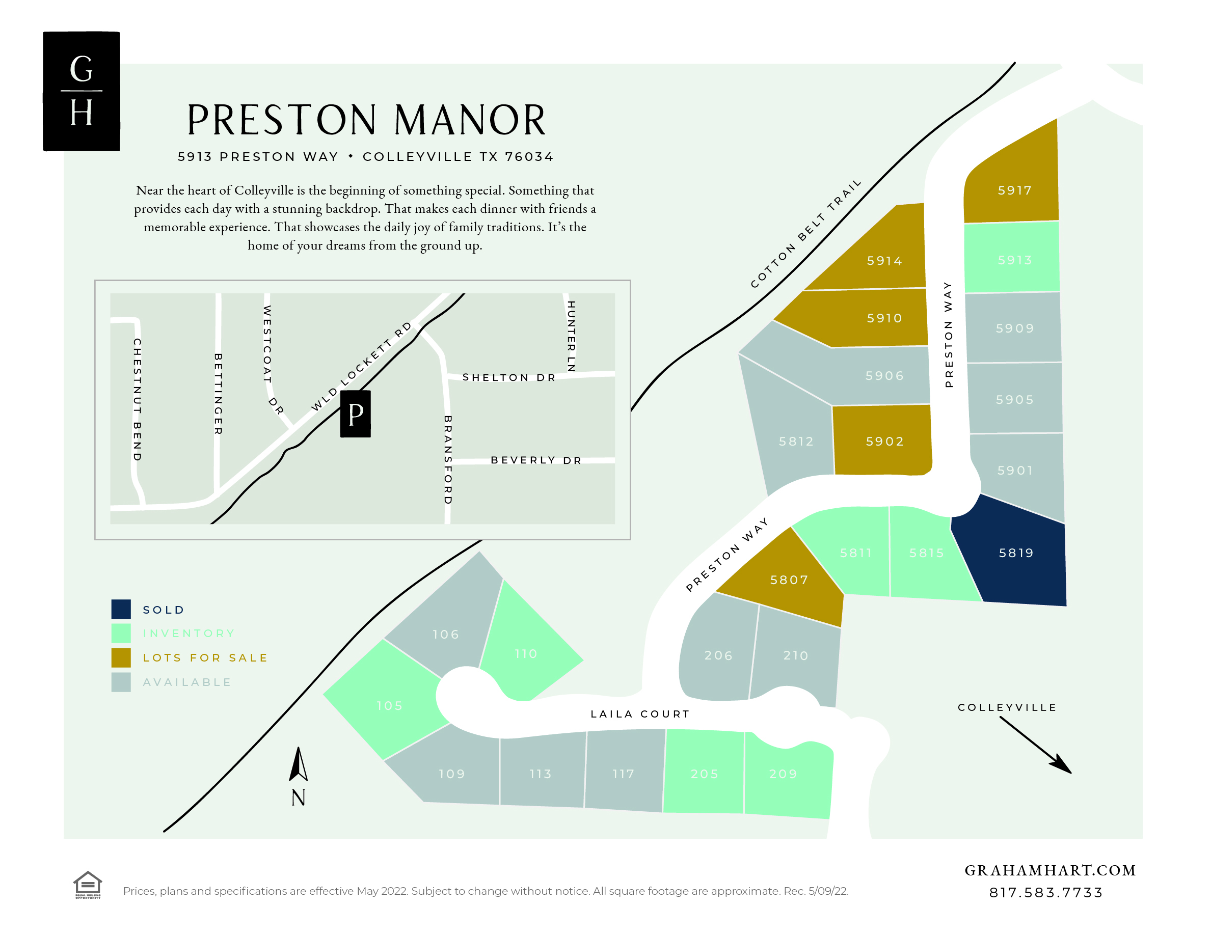 Preston Manor community plat map