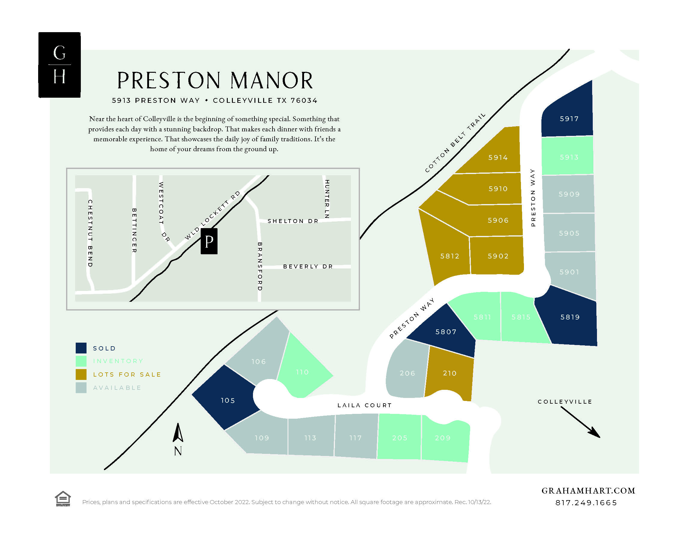Preston Manor community plat map