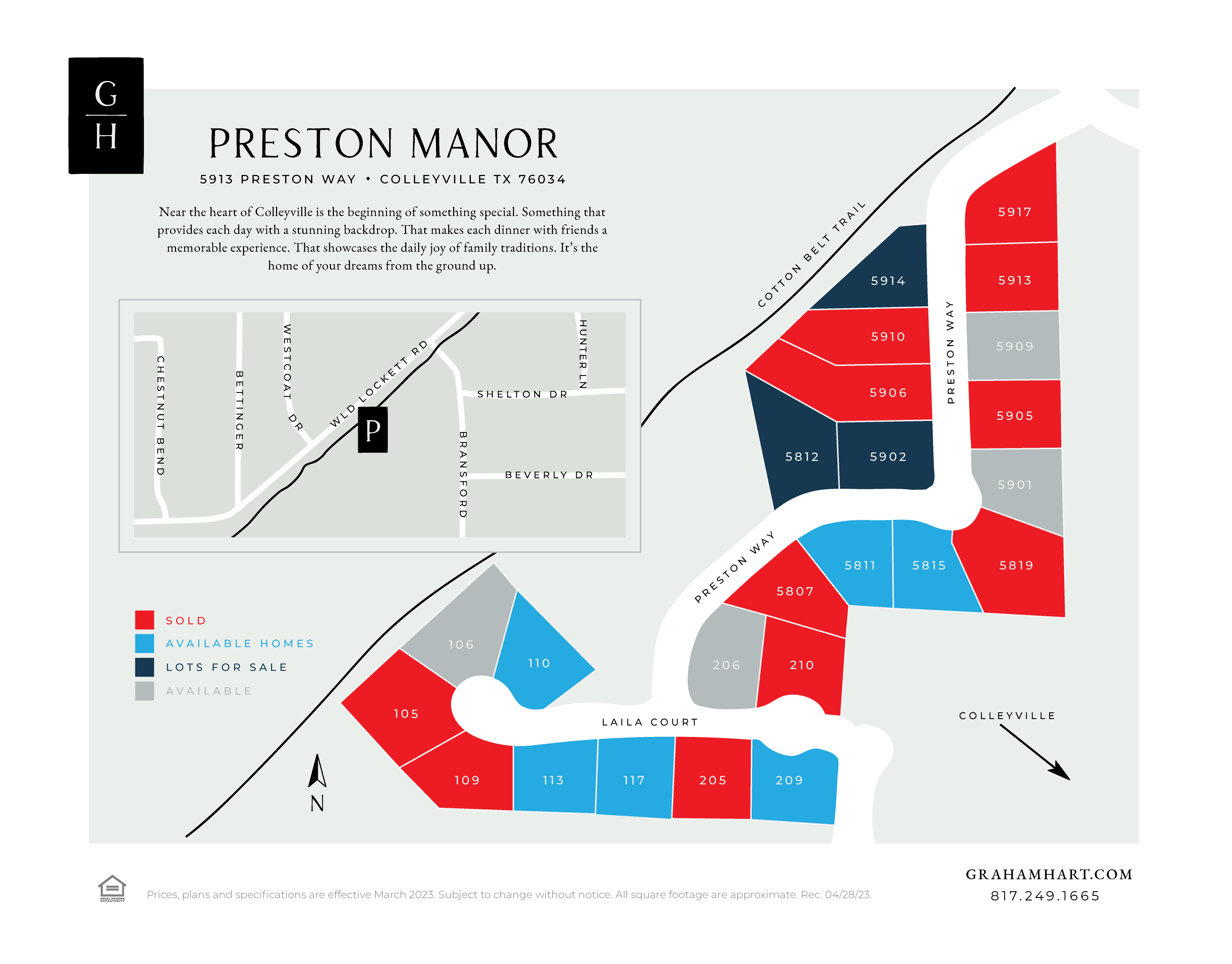 Preston Manor community plat map