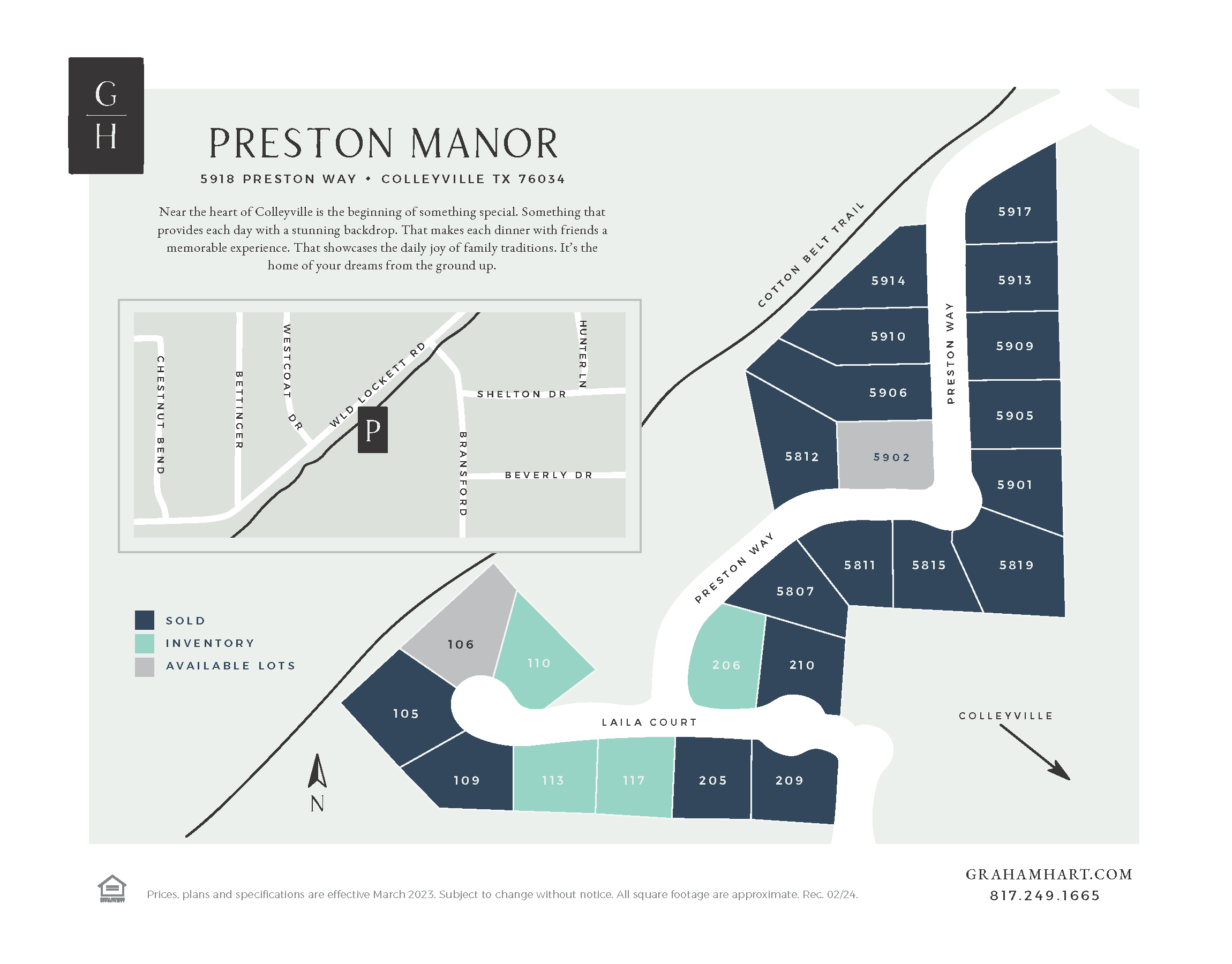 Preston Manor Luxury Series community plat map