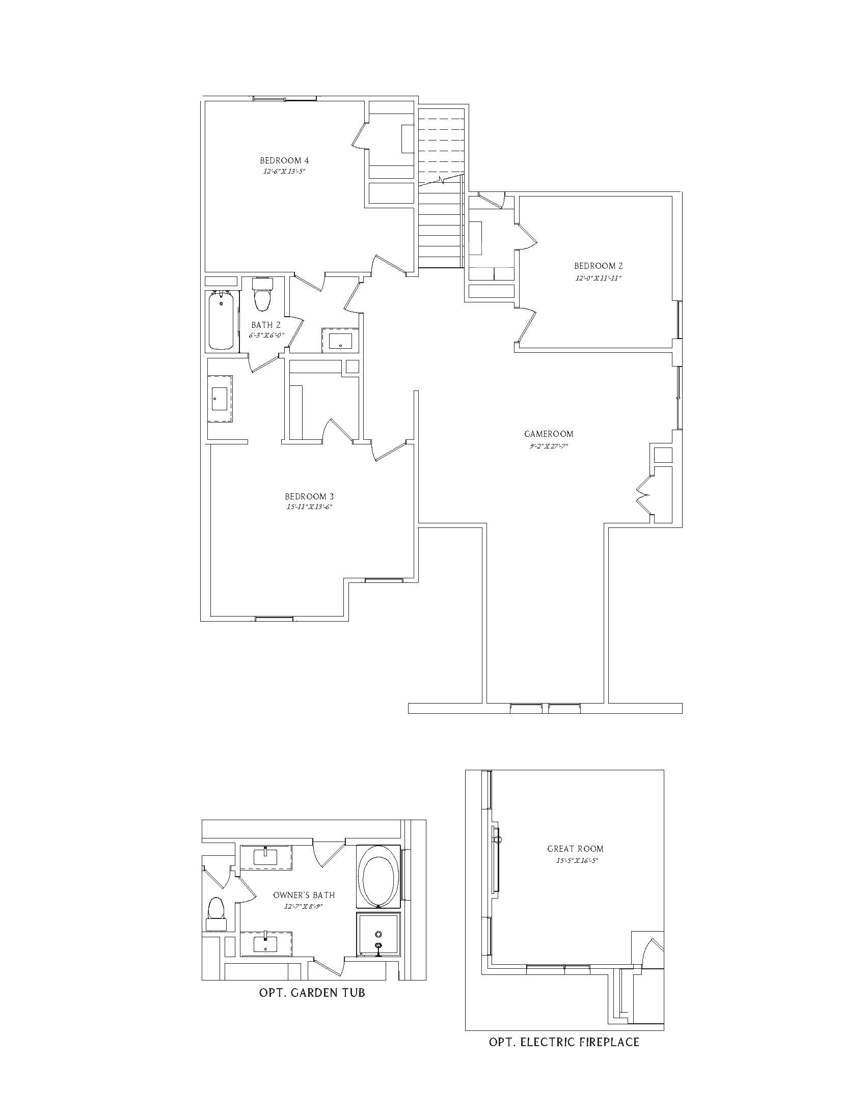 Garrett Floor Plan - 2nd Floor and Options