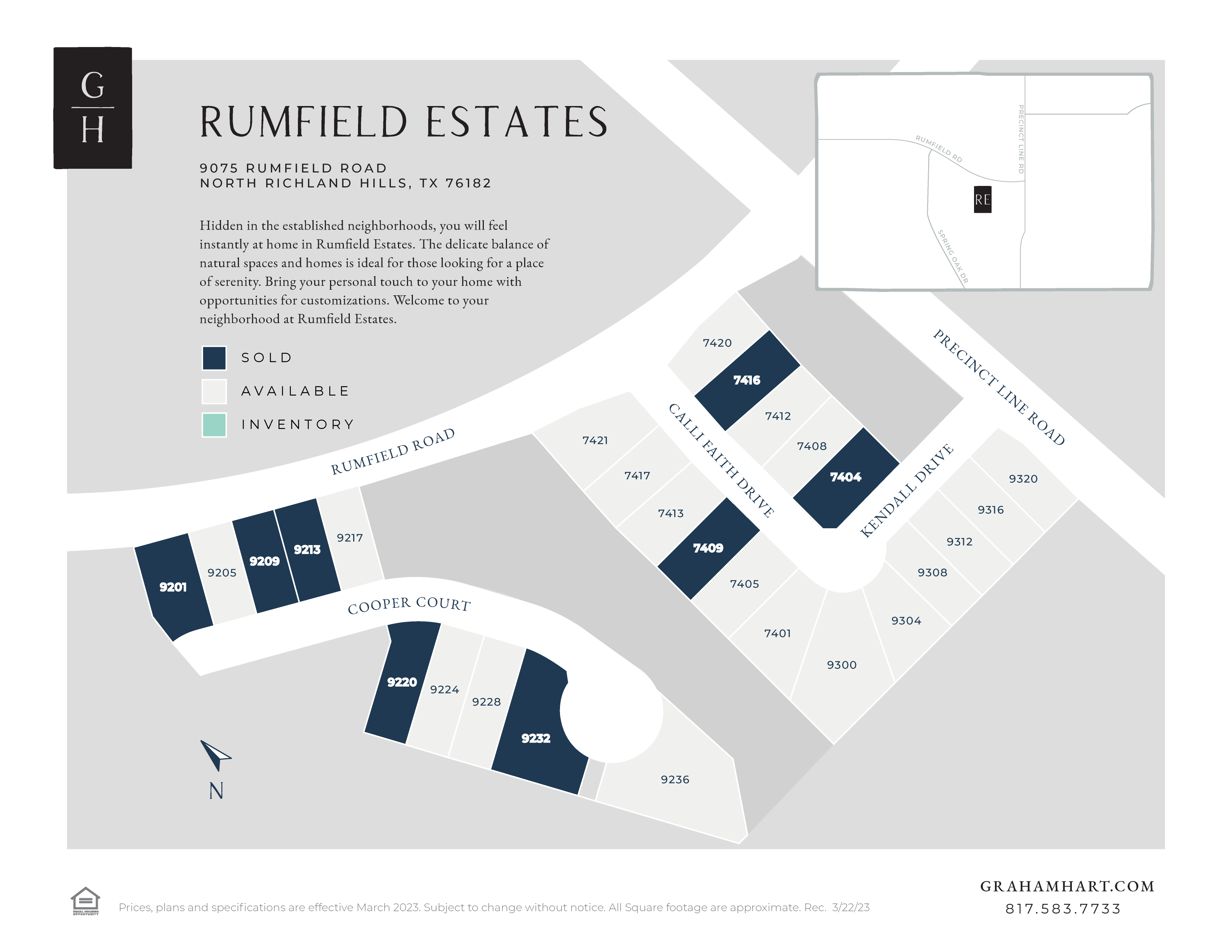 Rumfield Estates community plat map