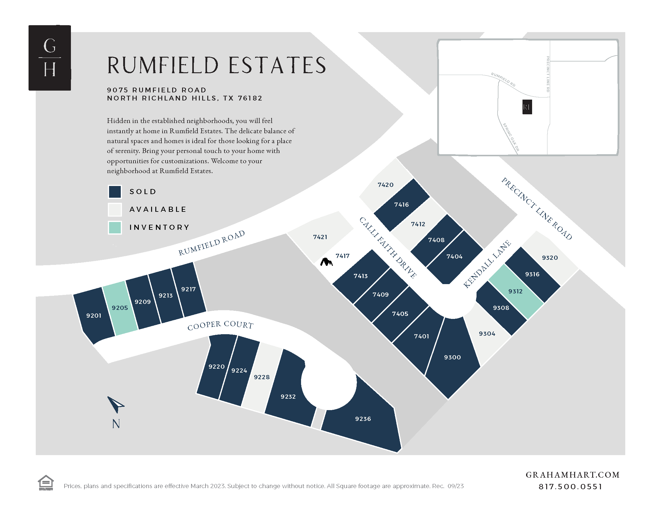 Rumfield Estates community plat map