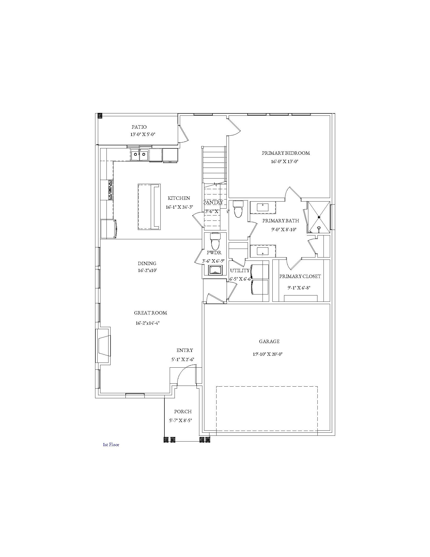 Granbury Floor Plan - 1st Floor