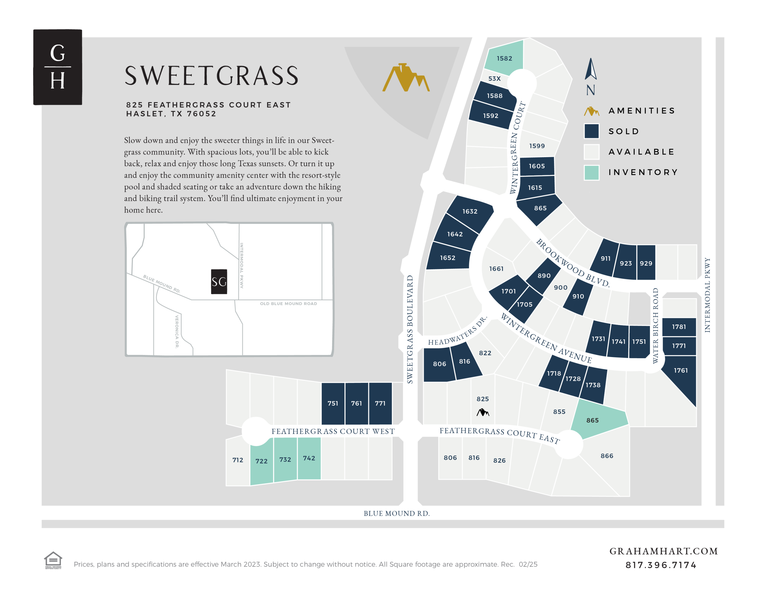 Sweetgrass community plat map