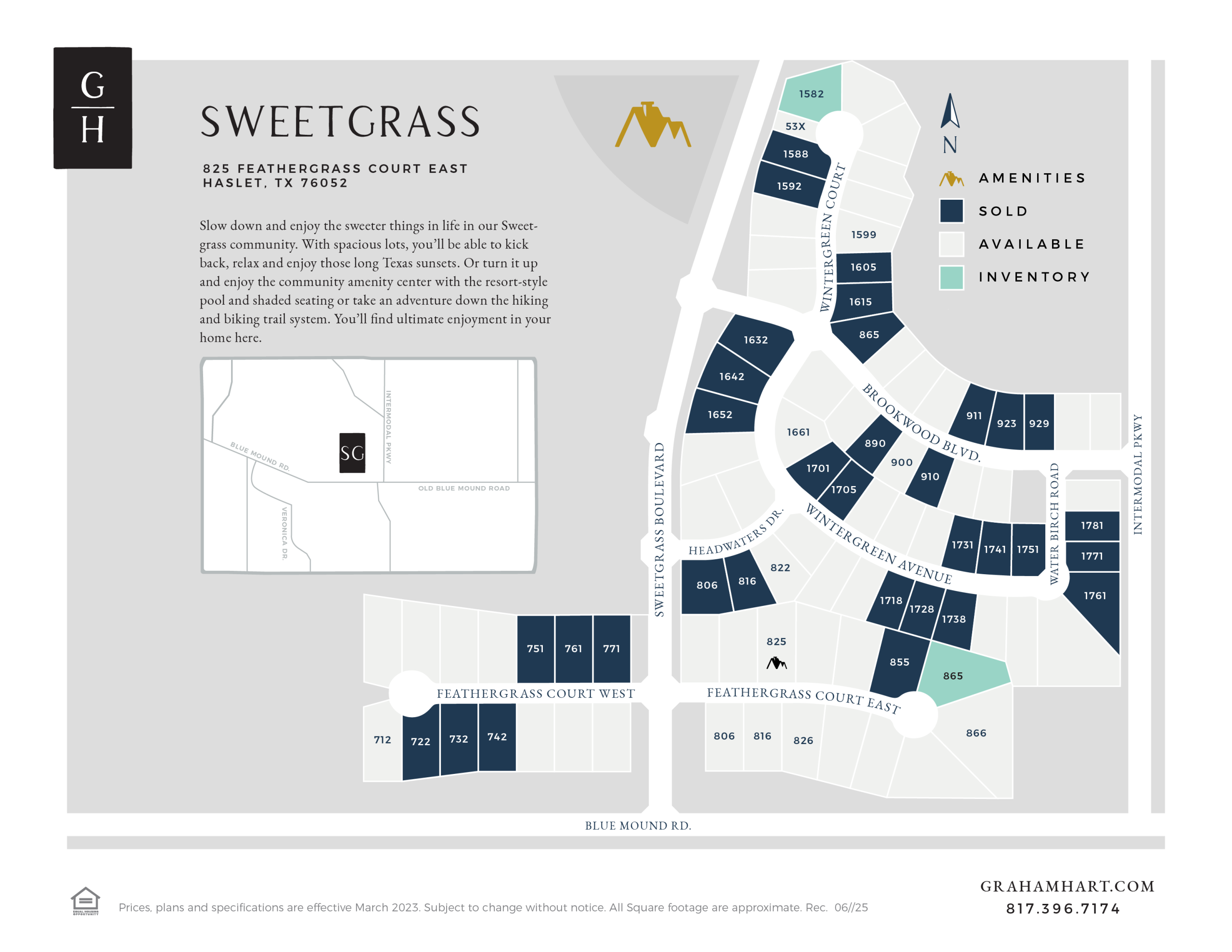 Sweetgrass community plat map