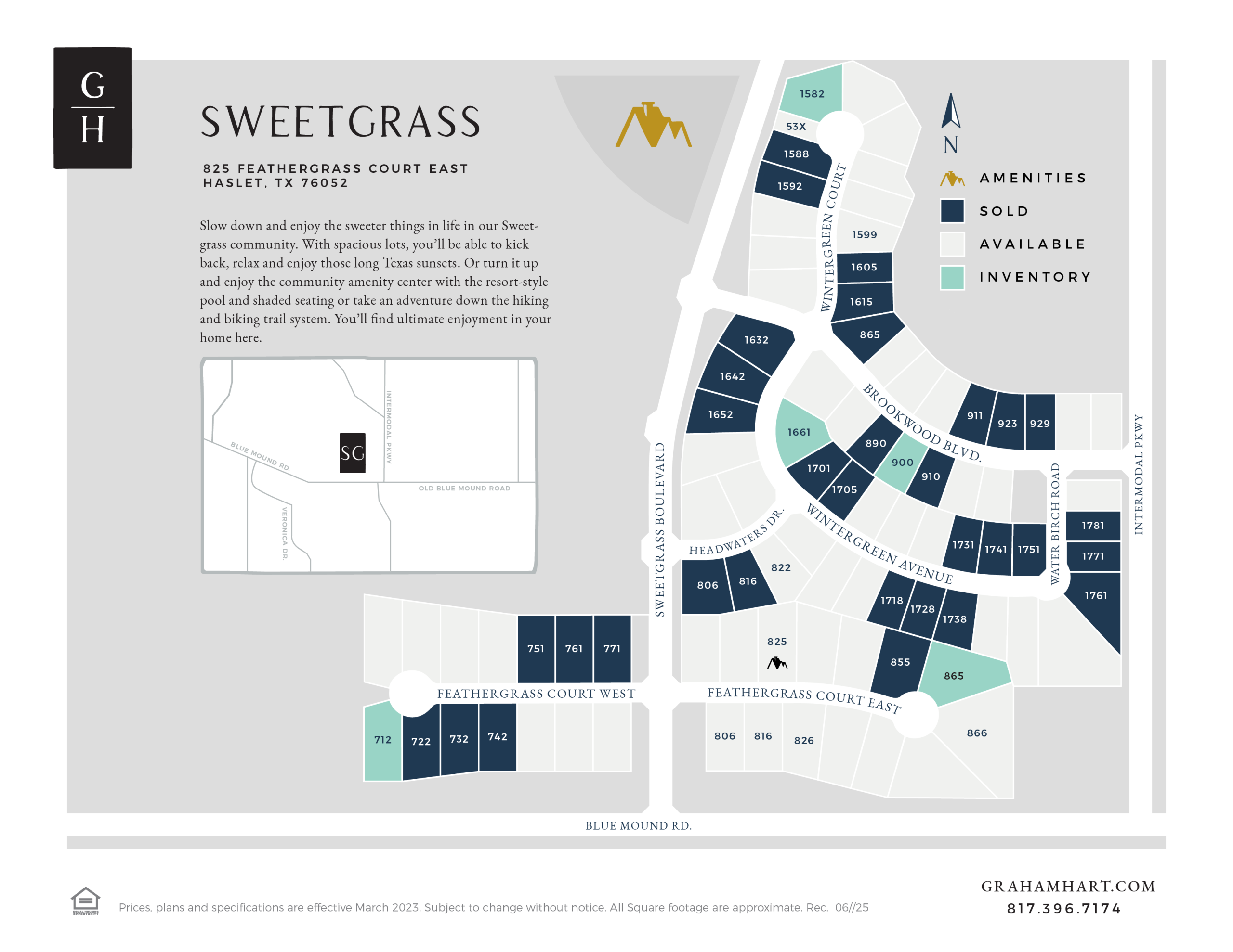 Sweetgrass community plat map