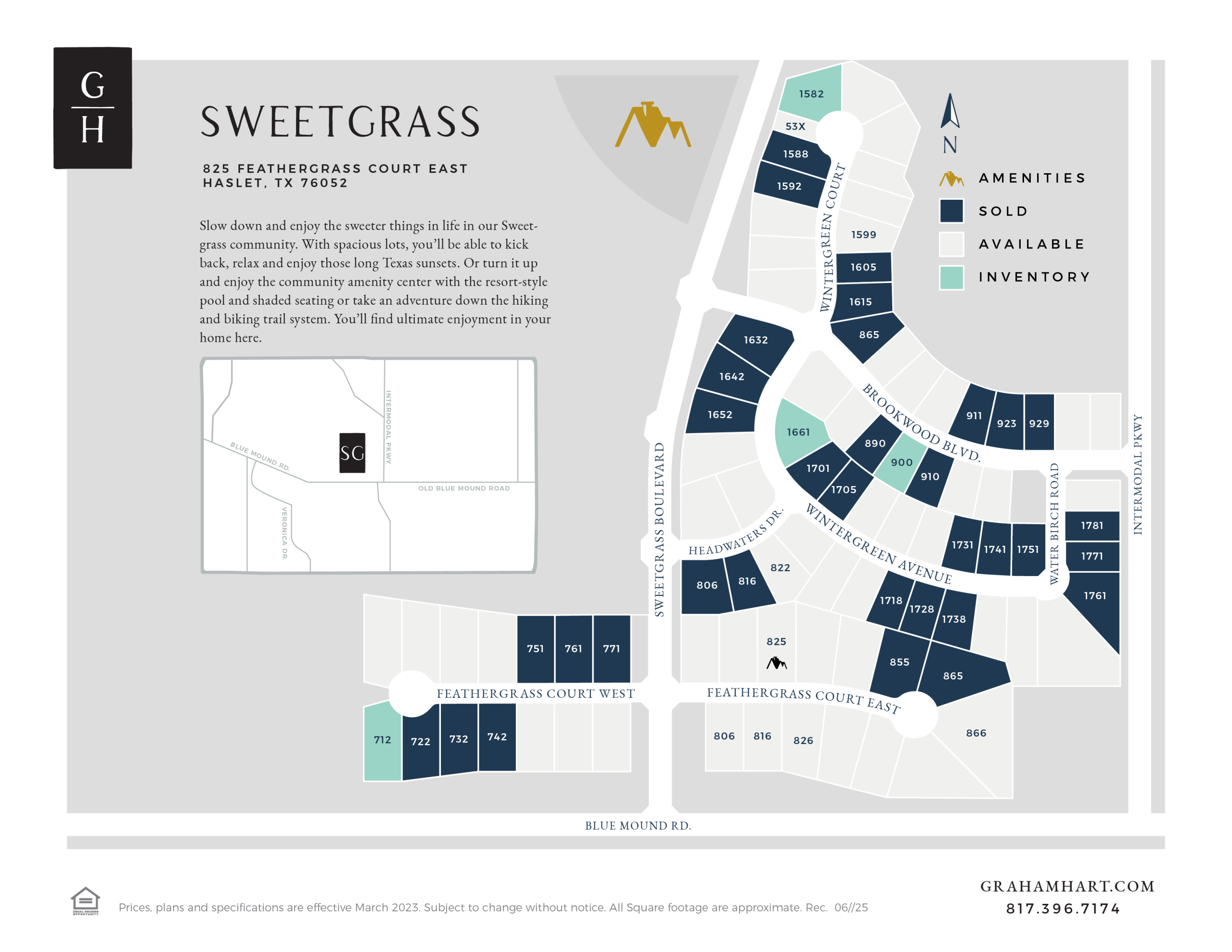 Sweetgrass community plat map