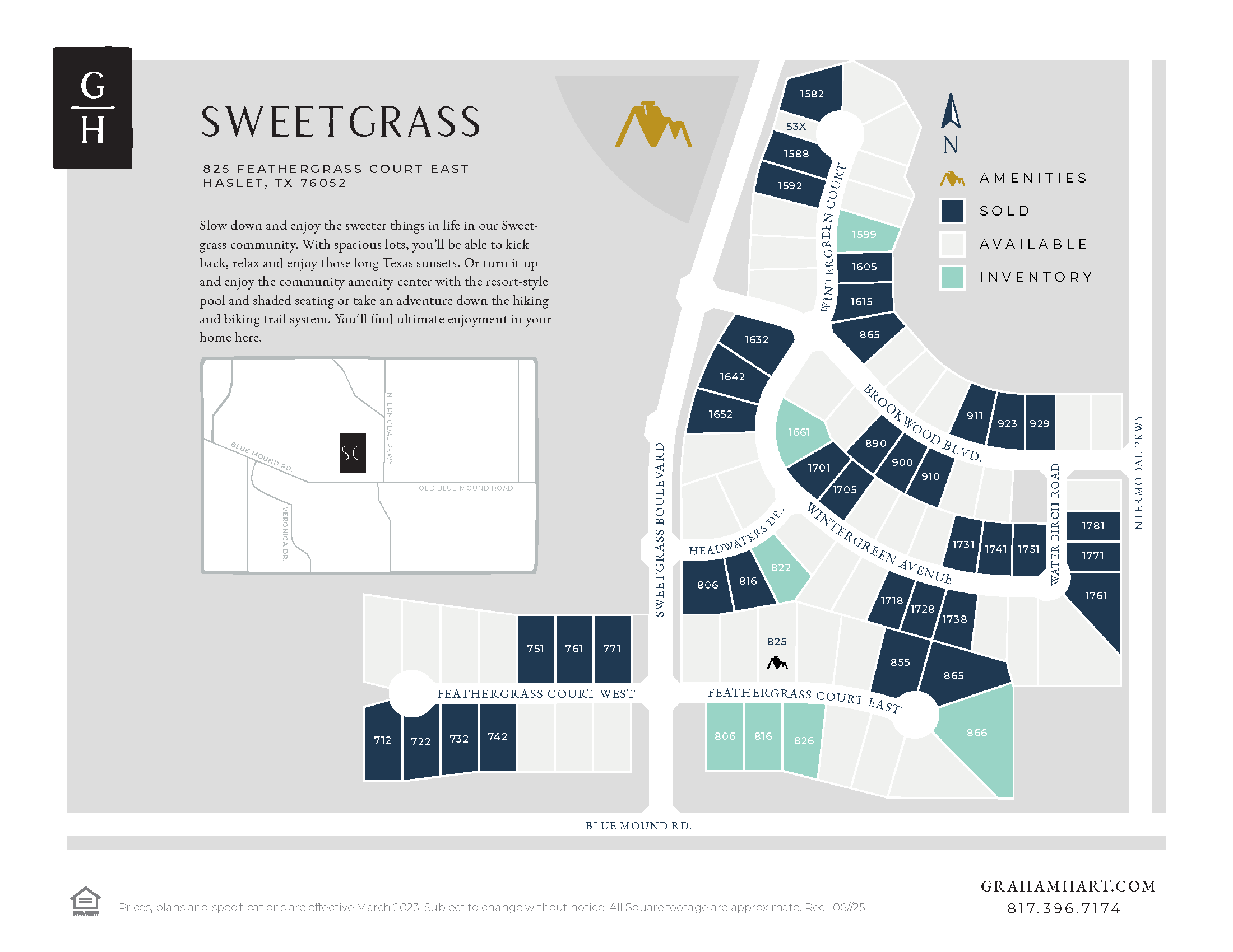 Sweetgrass community plat map