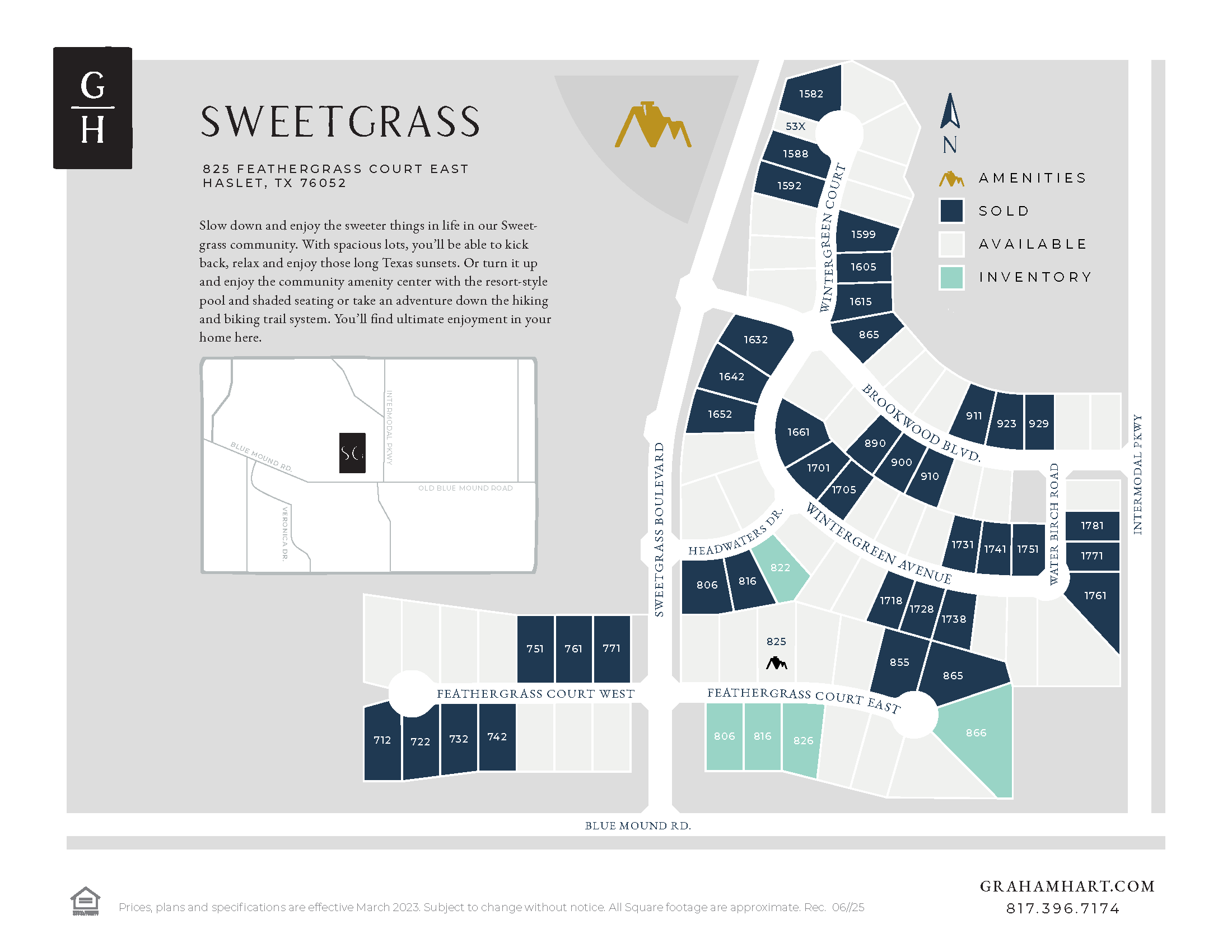 Sweetgrass community plat map