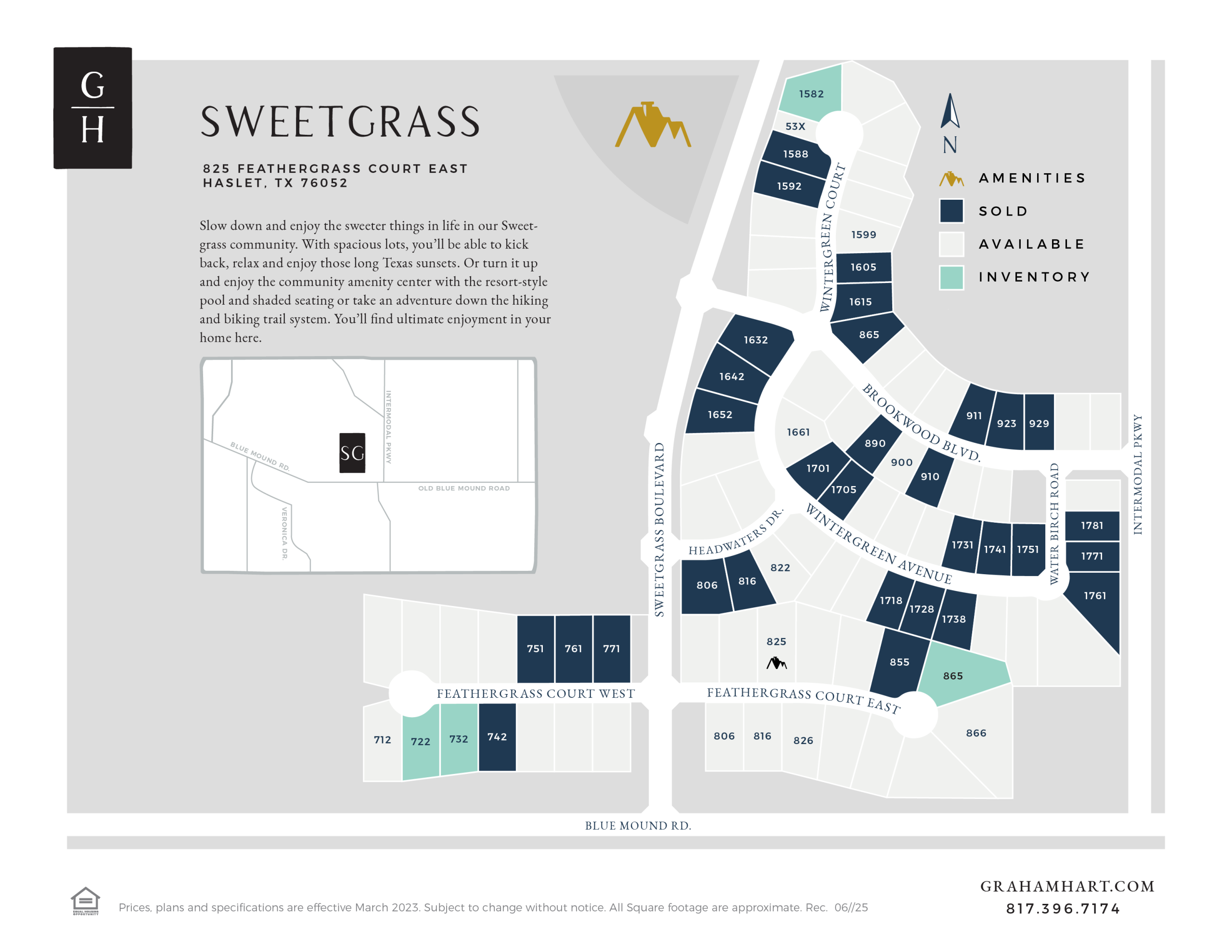 Sweetgrass community plat map