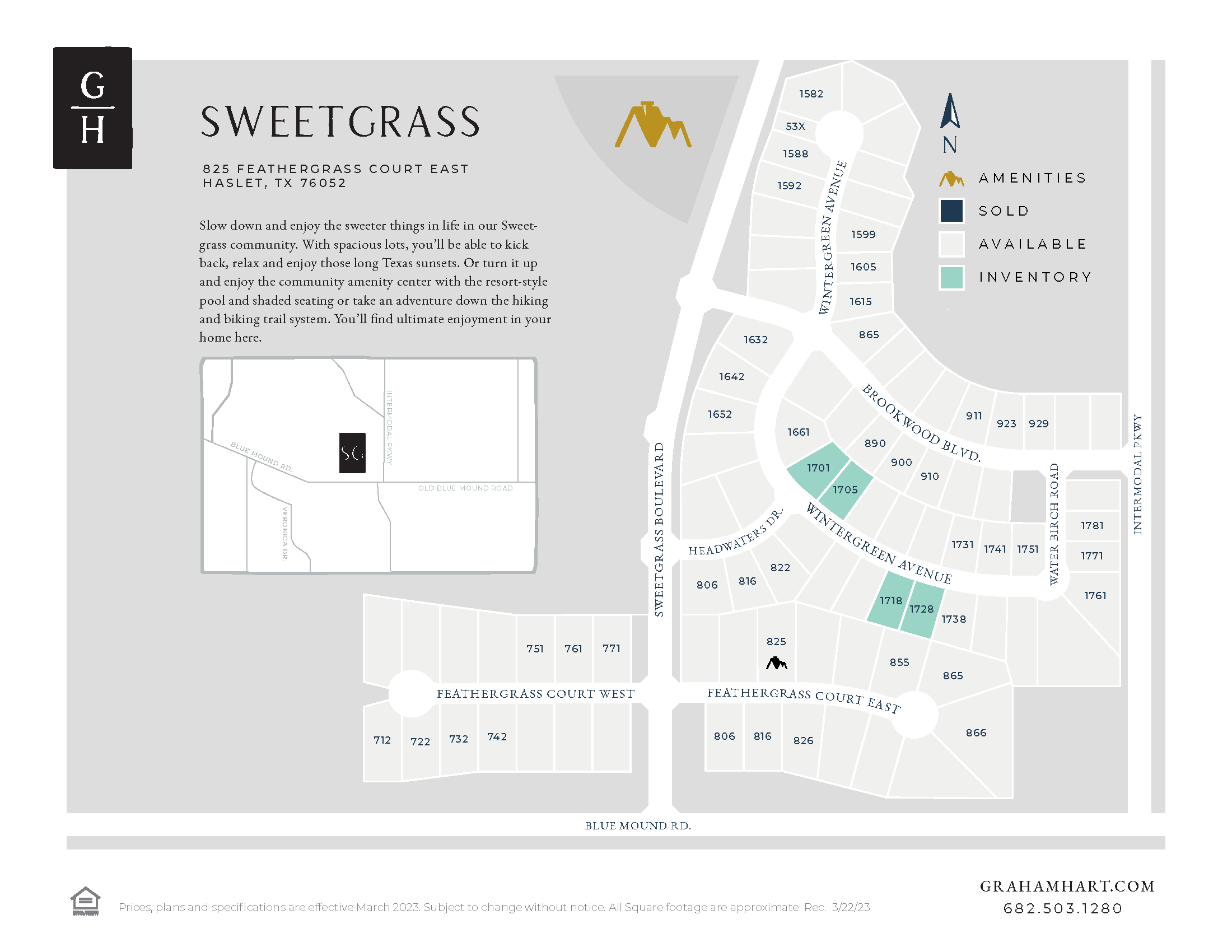 Sweetgrass community plat map