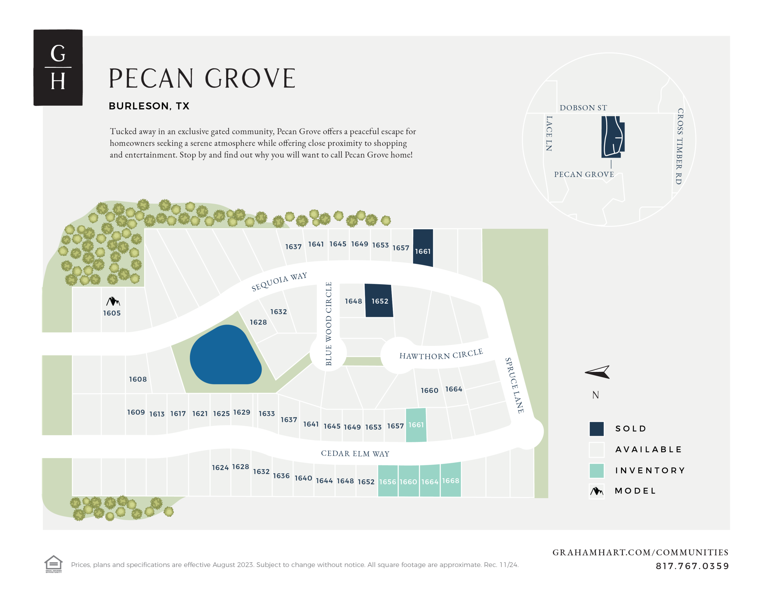 Pecan Grove community plat map