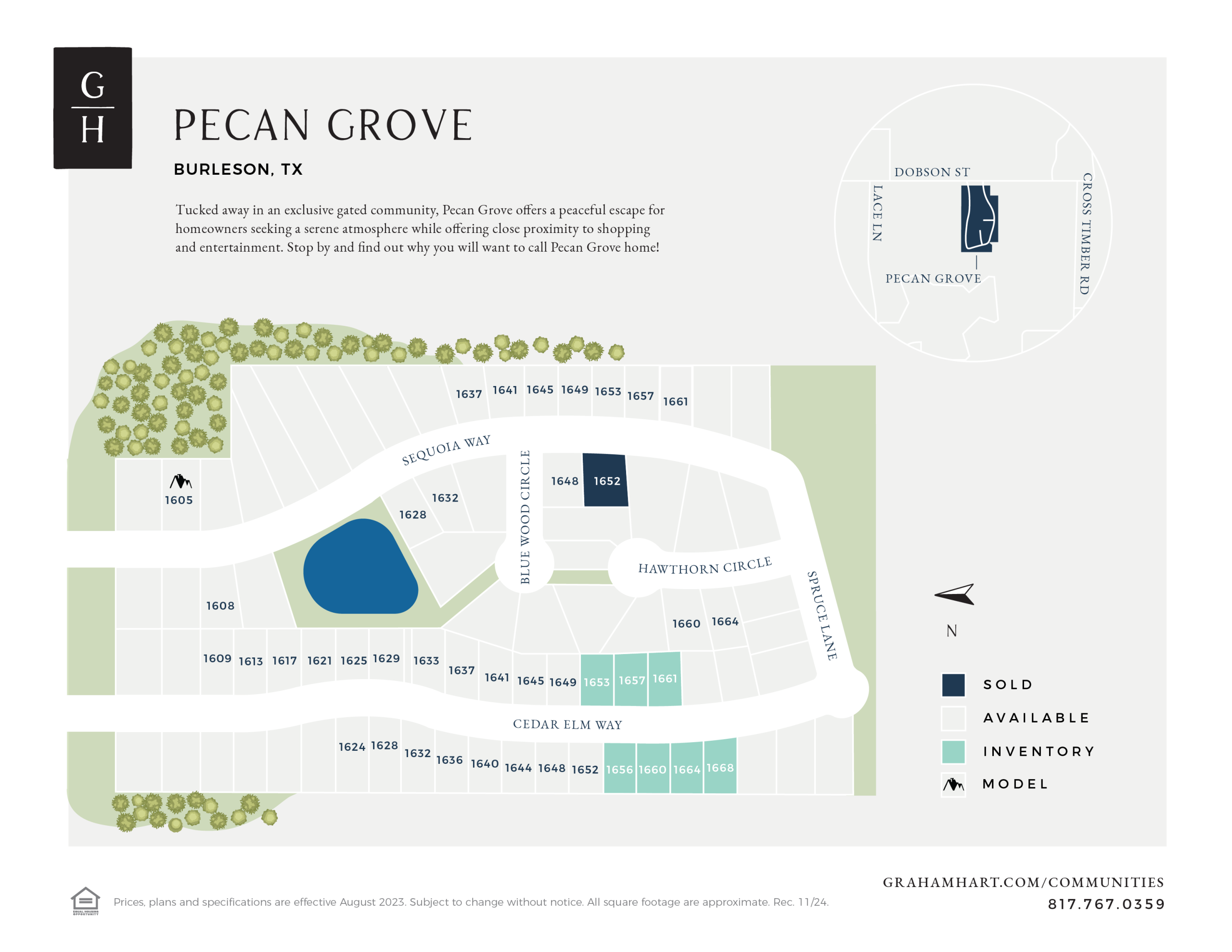 Pecan Grove community plat map
