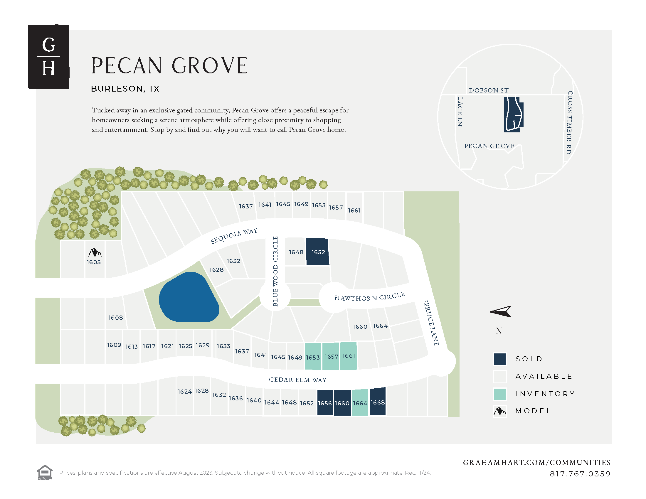Pecan Grove community plat map