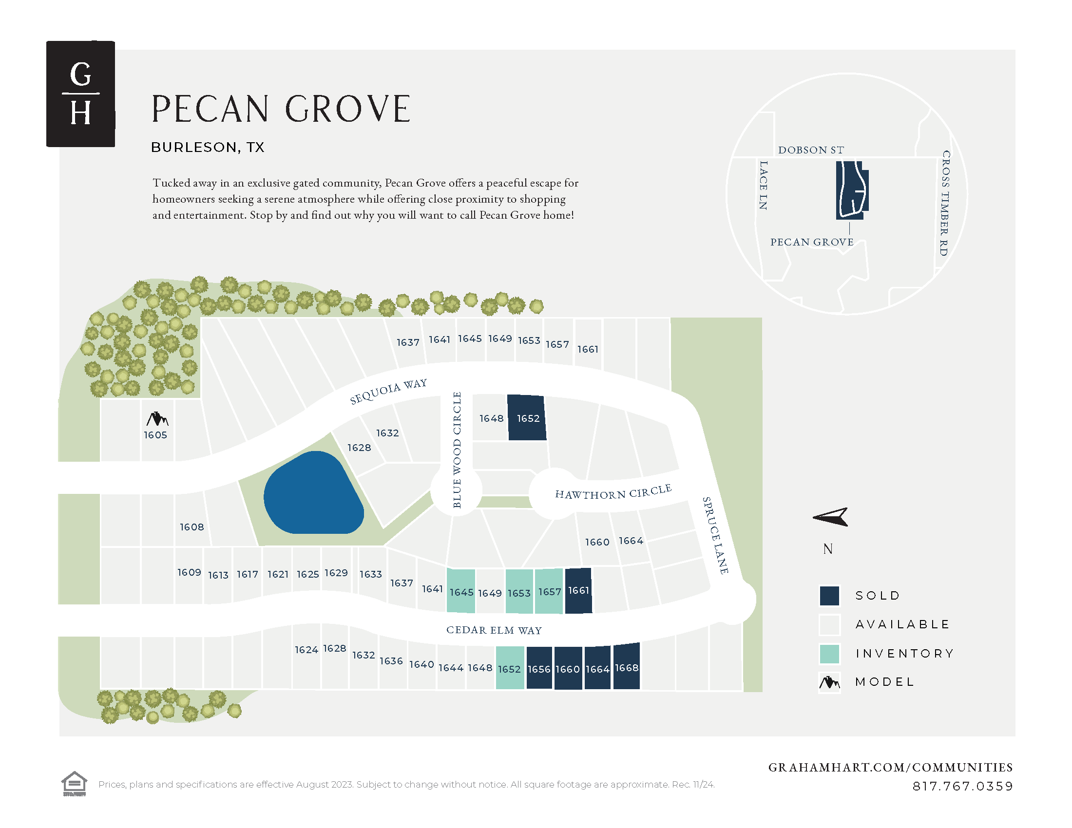 Pecan Grove community plat map