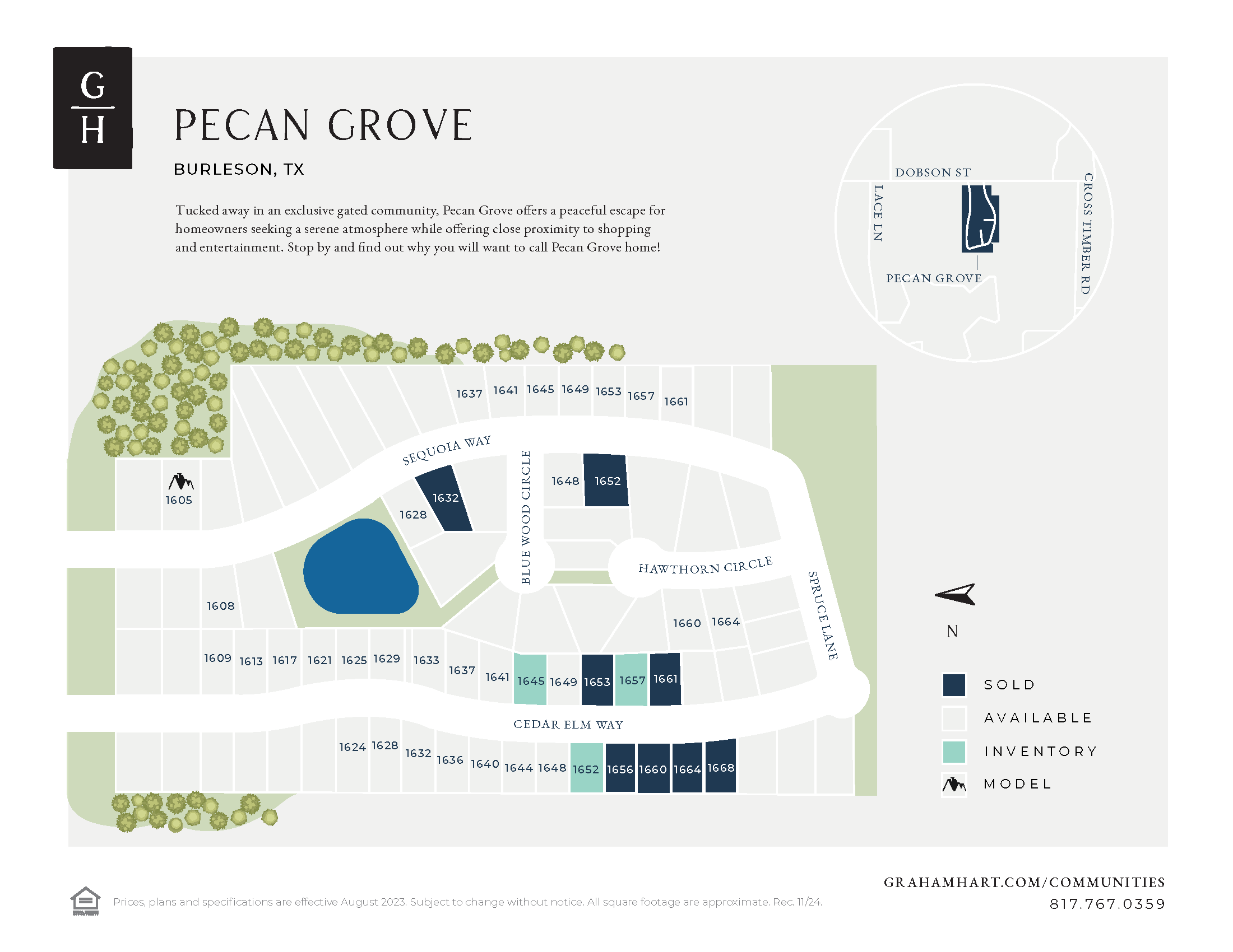 Pecan Grove community plat map