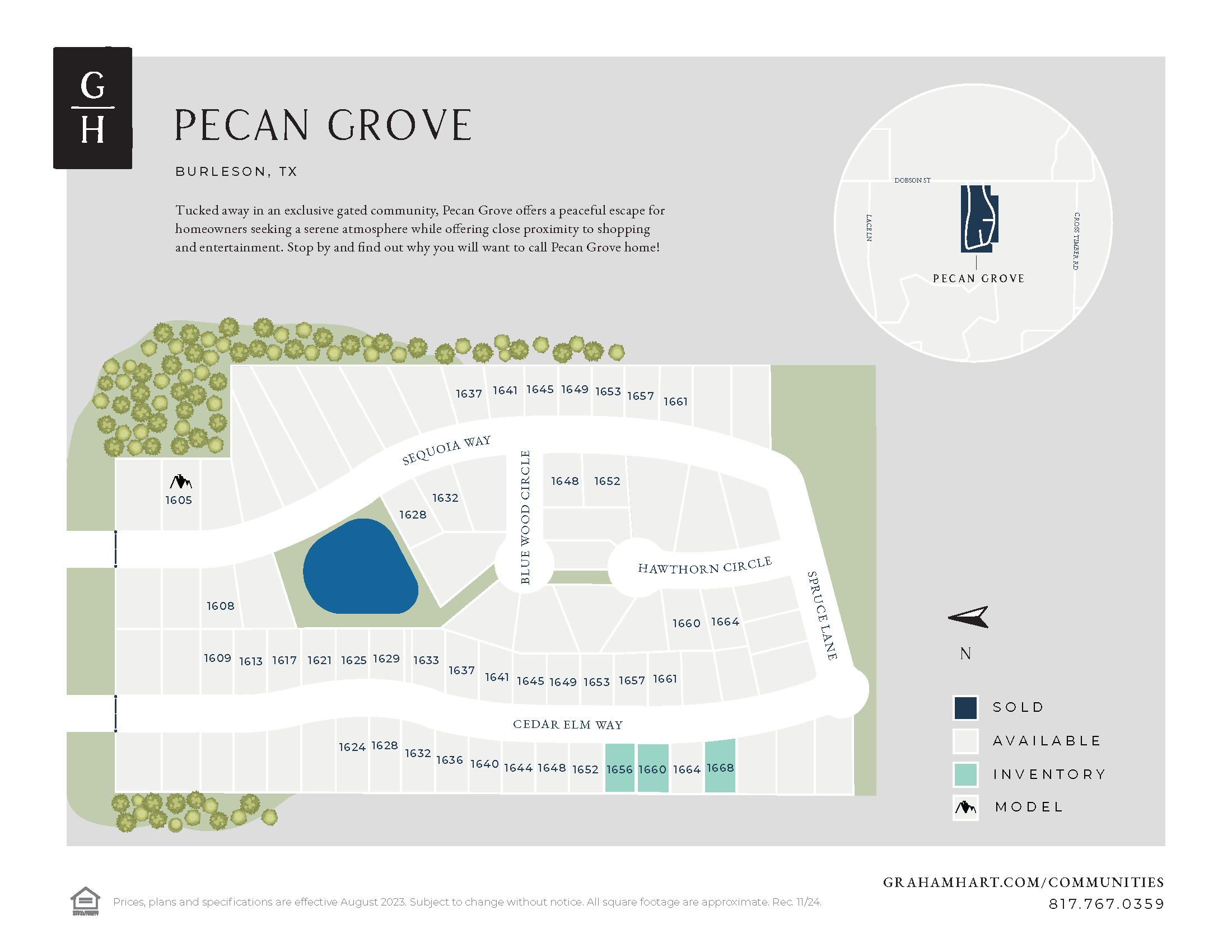 Pecan Grove community plat map