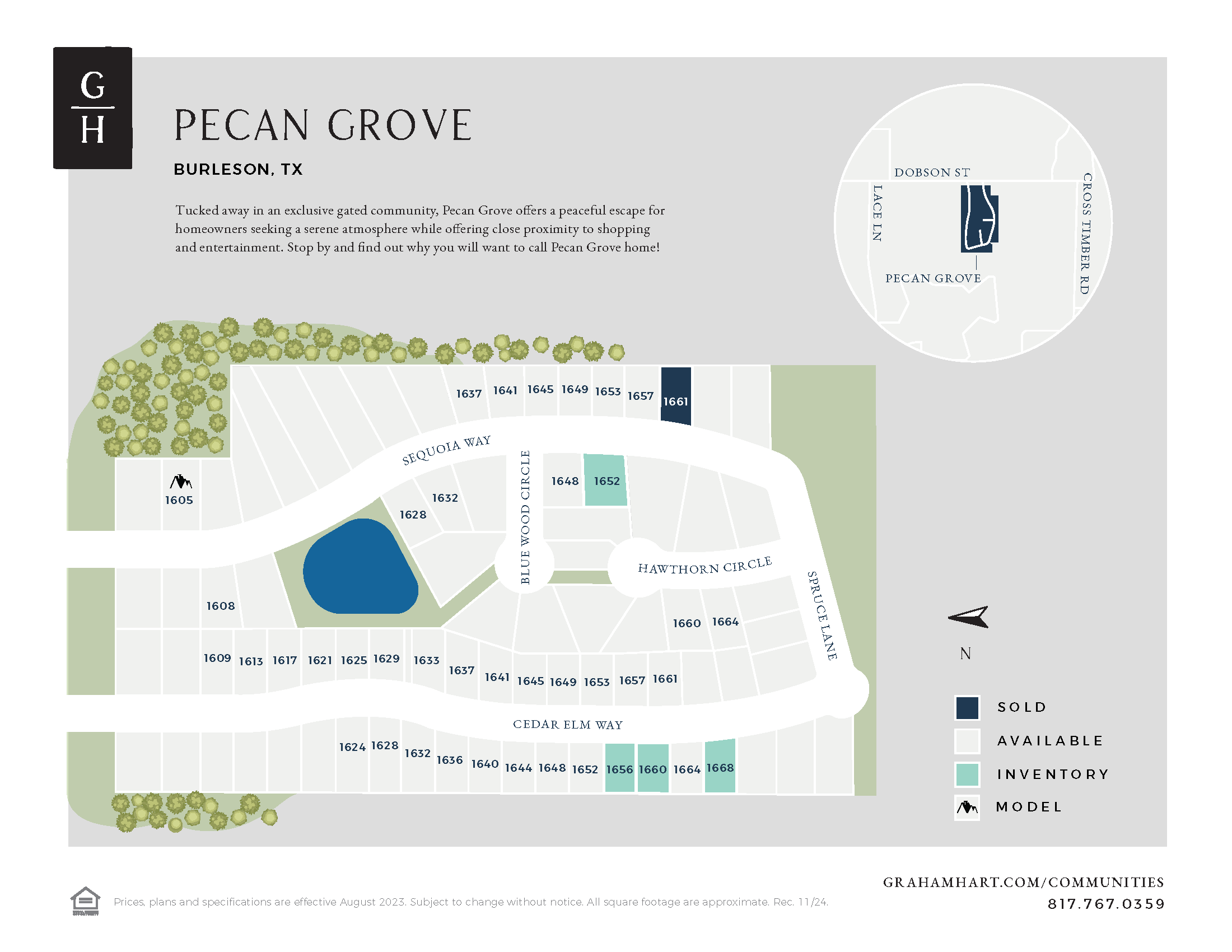 Pecan Grove community plat map