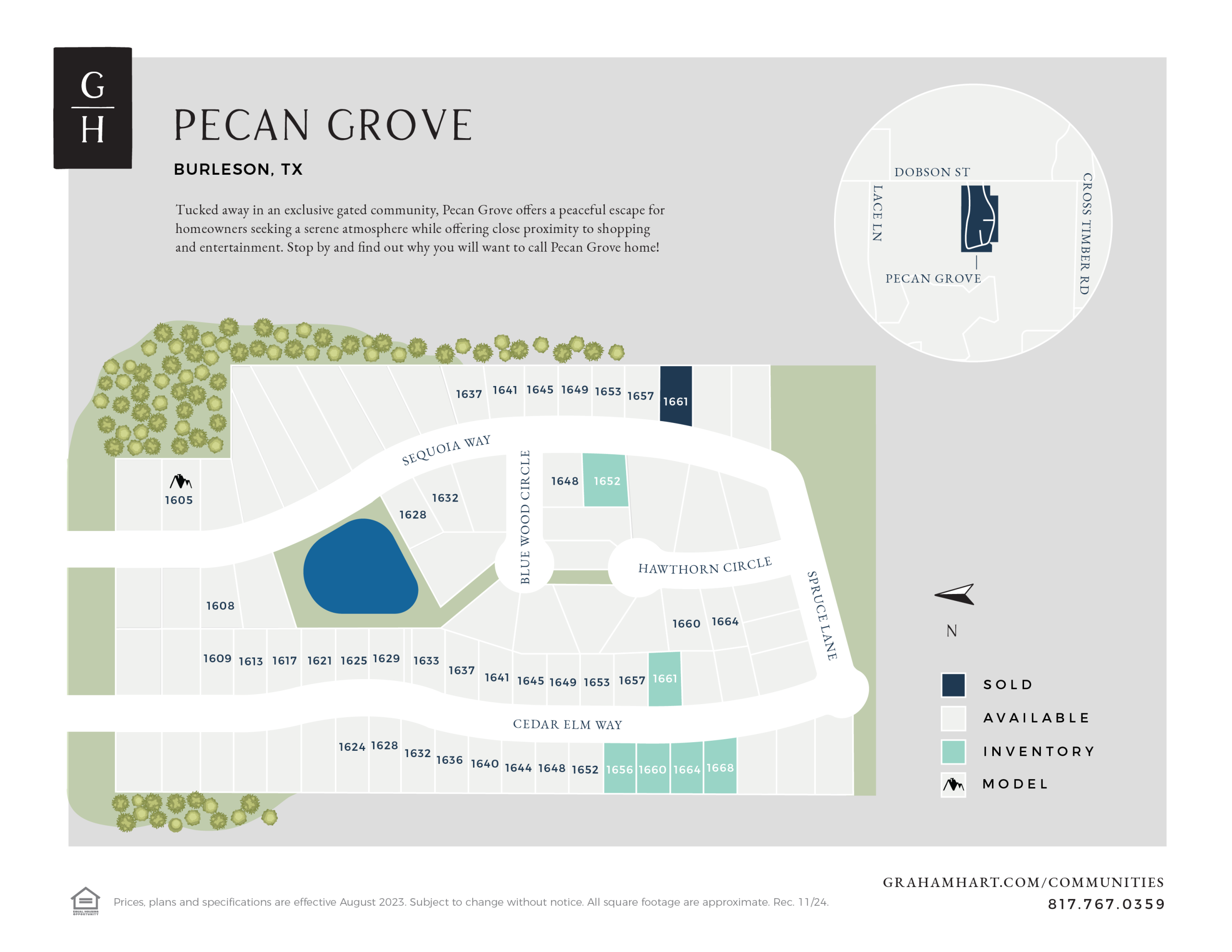 Pecan Grove community plat map