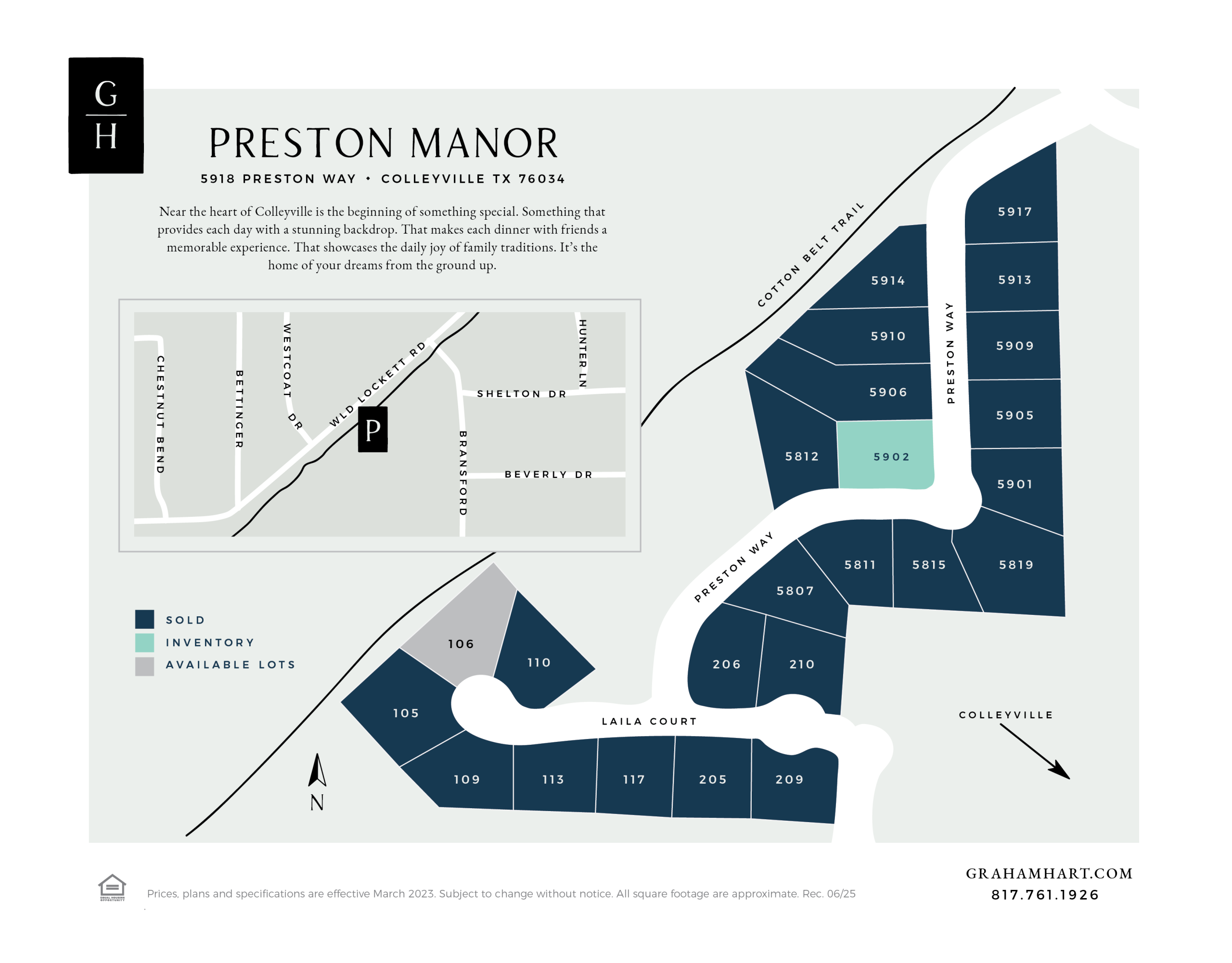 Preston Manor Luxury Series community plat map