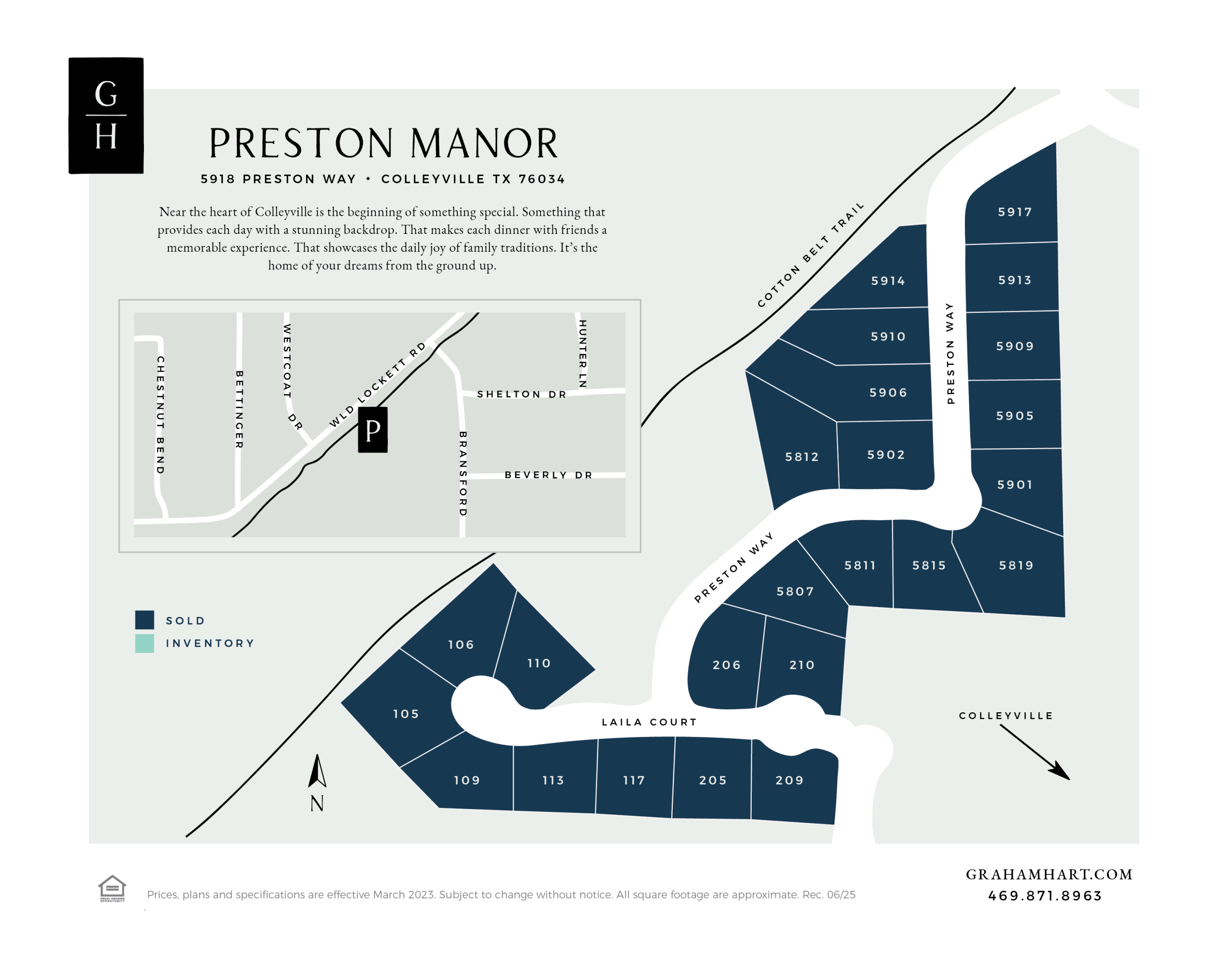 Preston Manor Custom Series community plat map