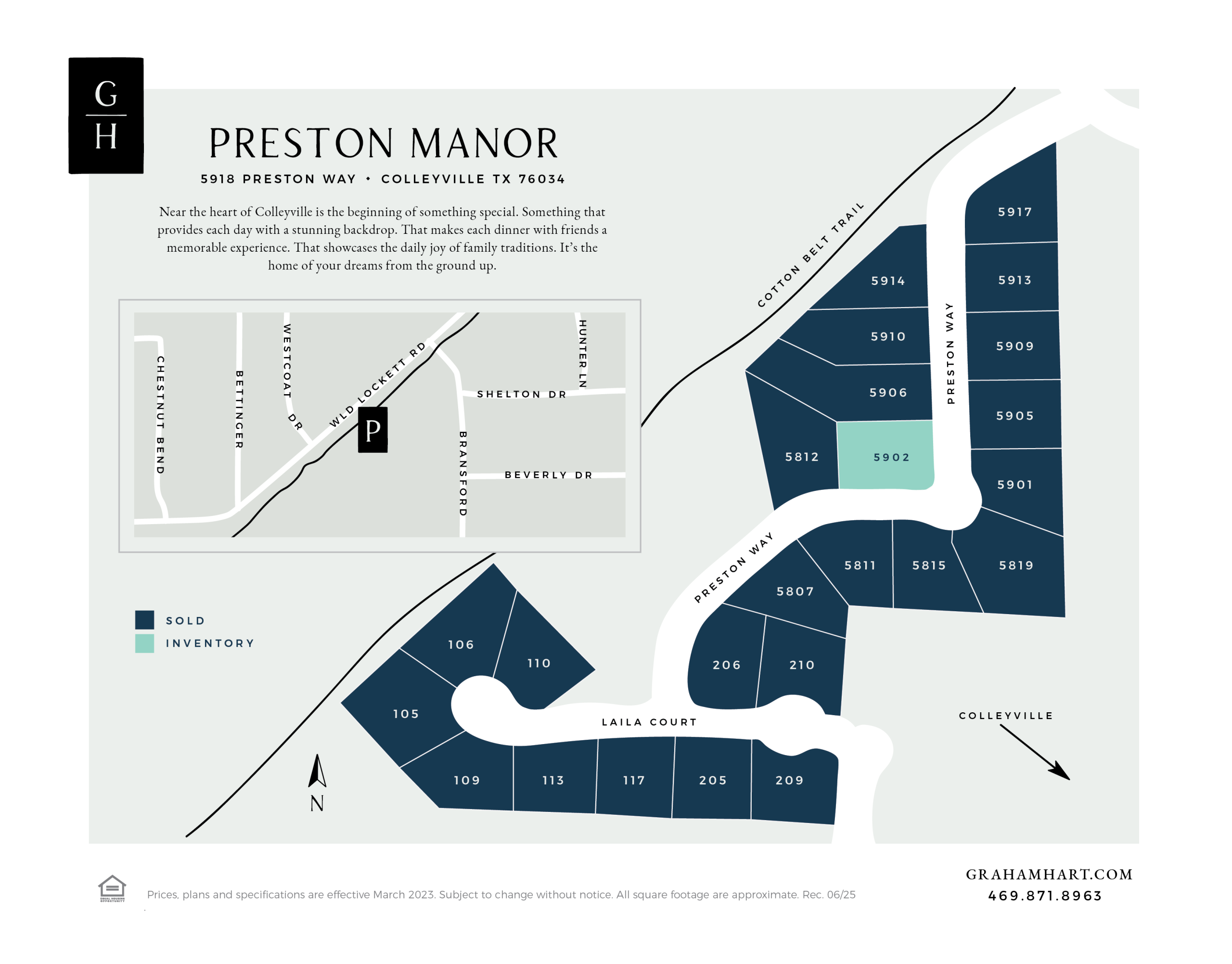 Preston Manor Custom Series community plat map