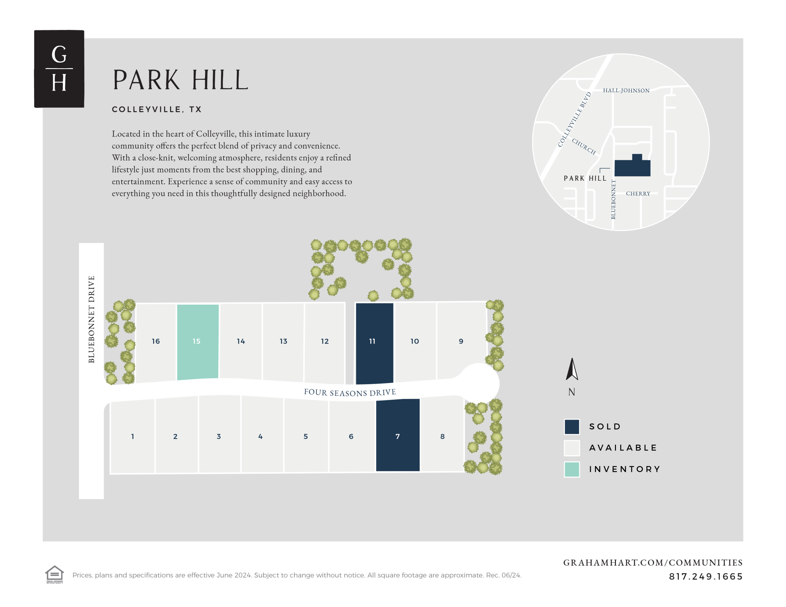 Park Hill Luxury Series community plat map