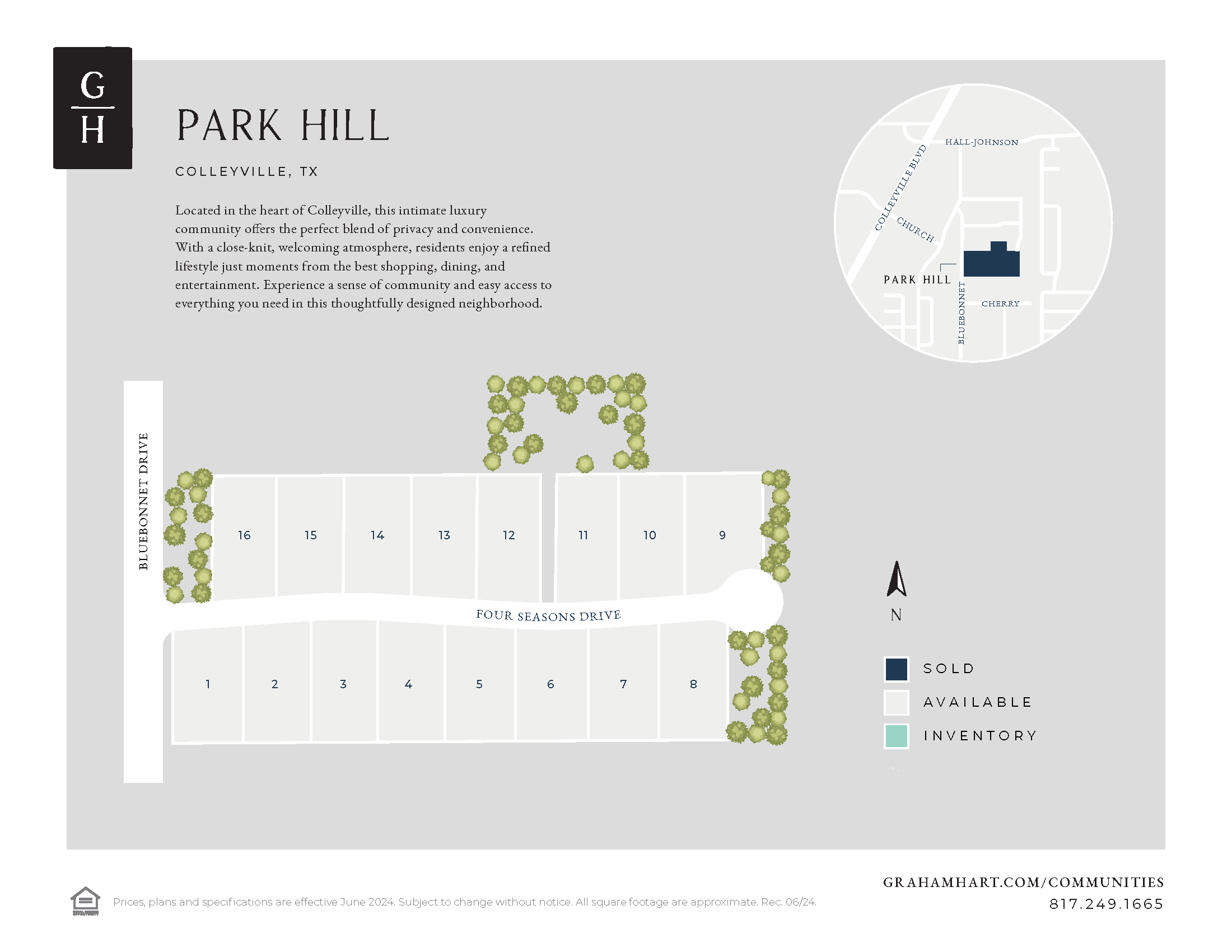 Park Hill Luxury Series community plat map