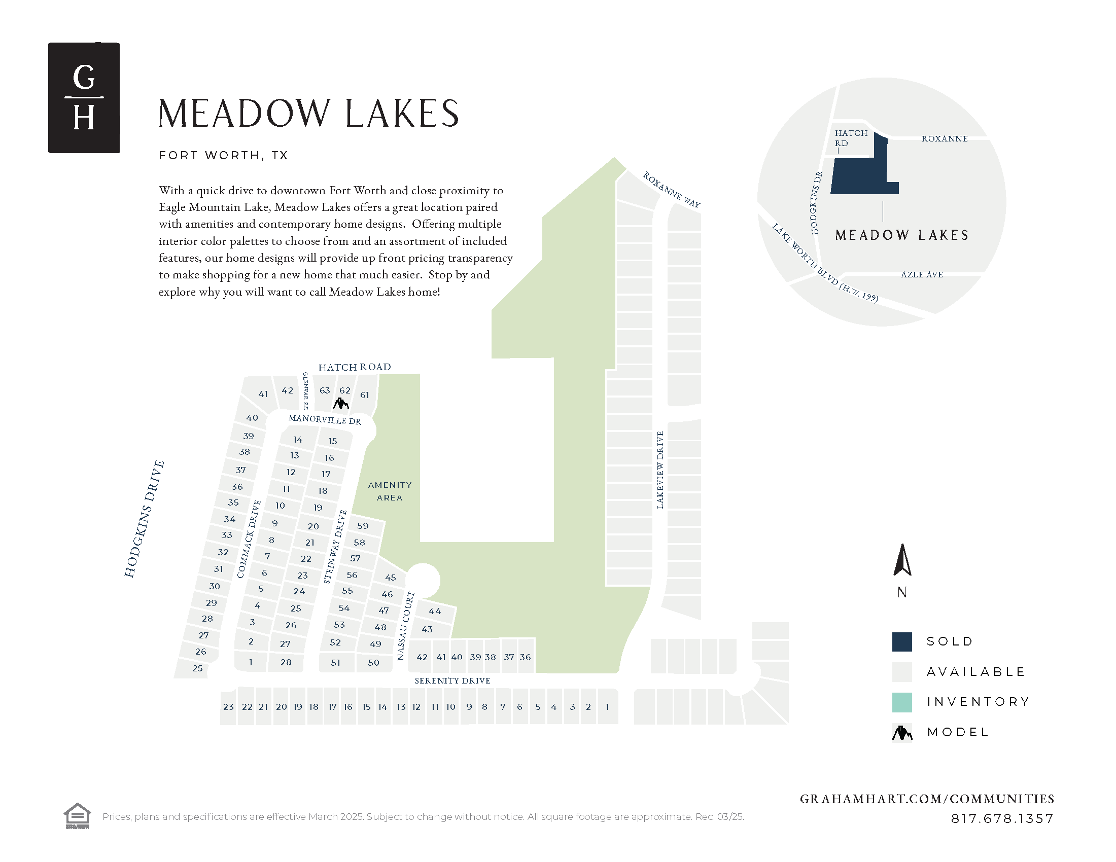 Meadow Lakes community plat map
