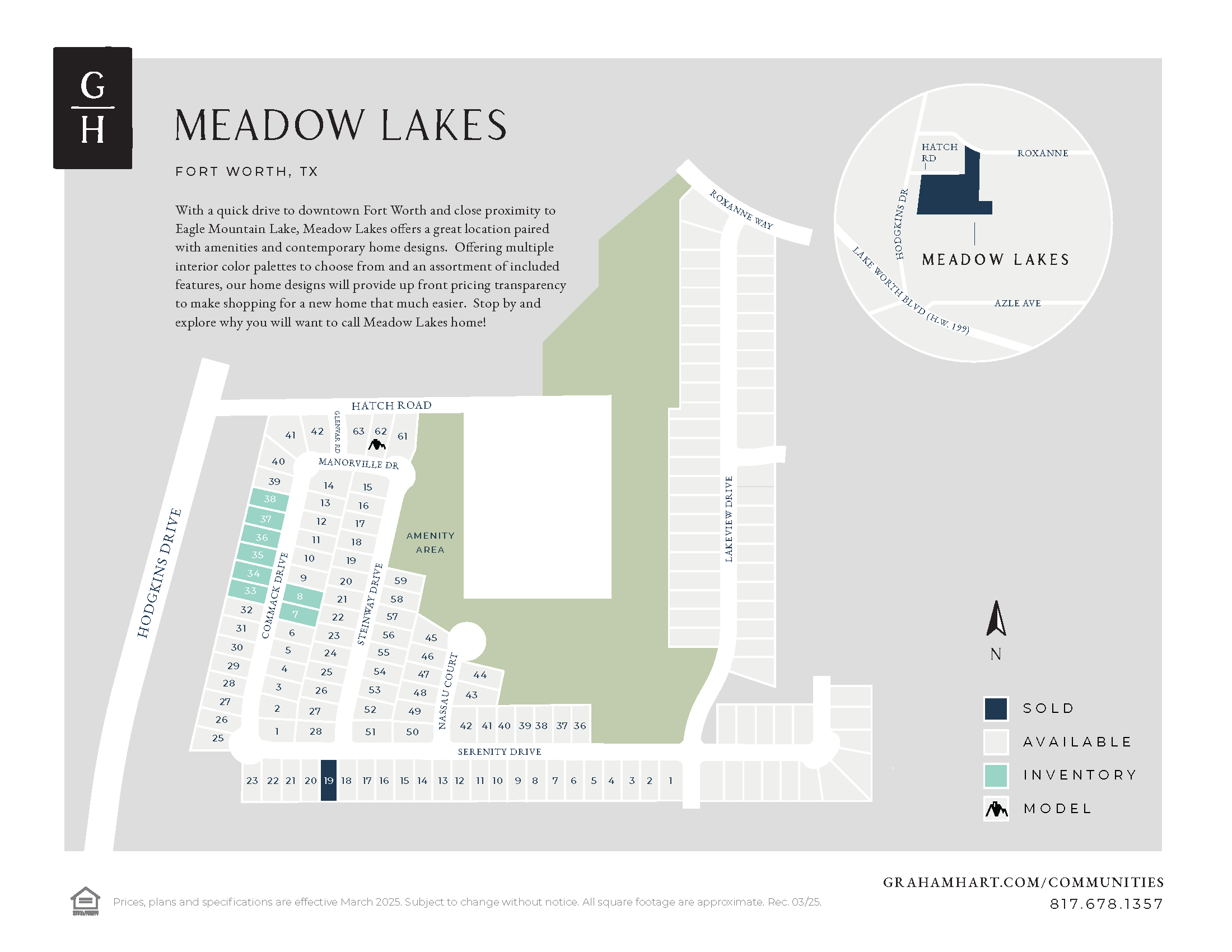 Meadow Lakes community plat map