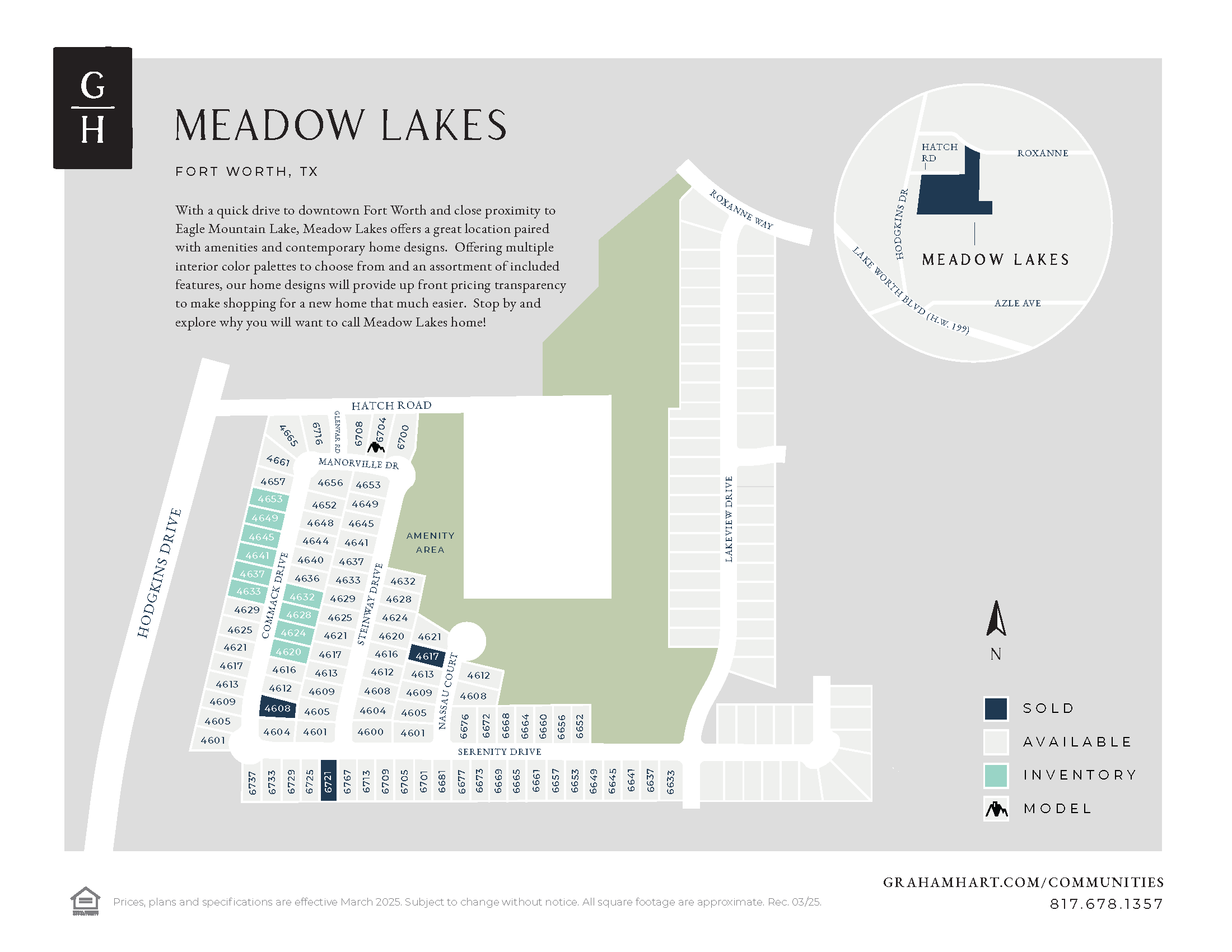 Meadow Lakes community plat map