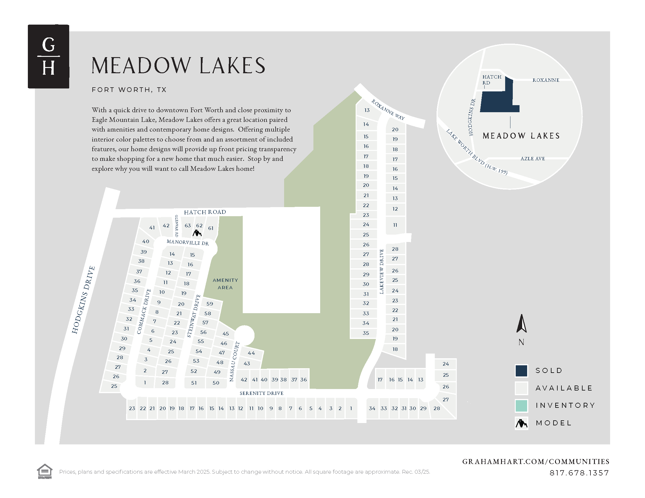 Meadow Lakes community plat map