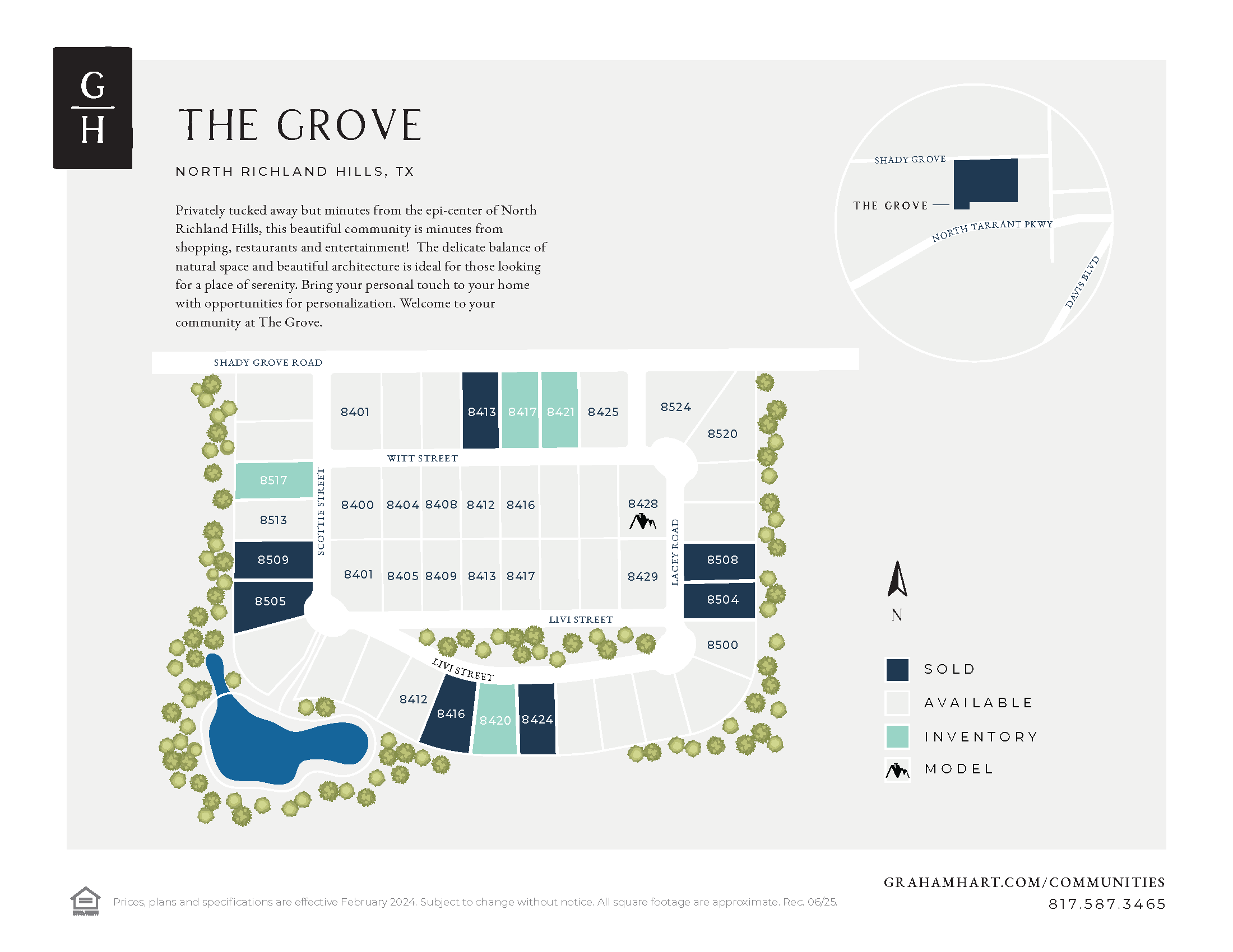 The Grove community plat map