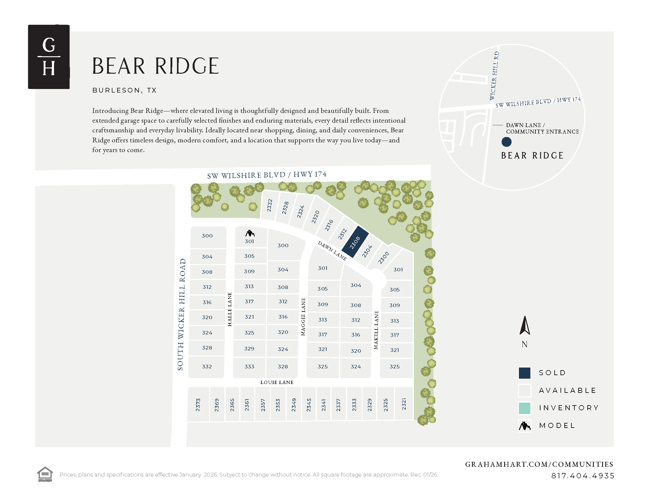 Bear Ridge community plat map