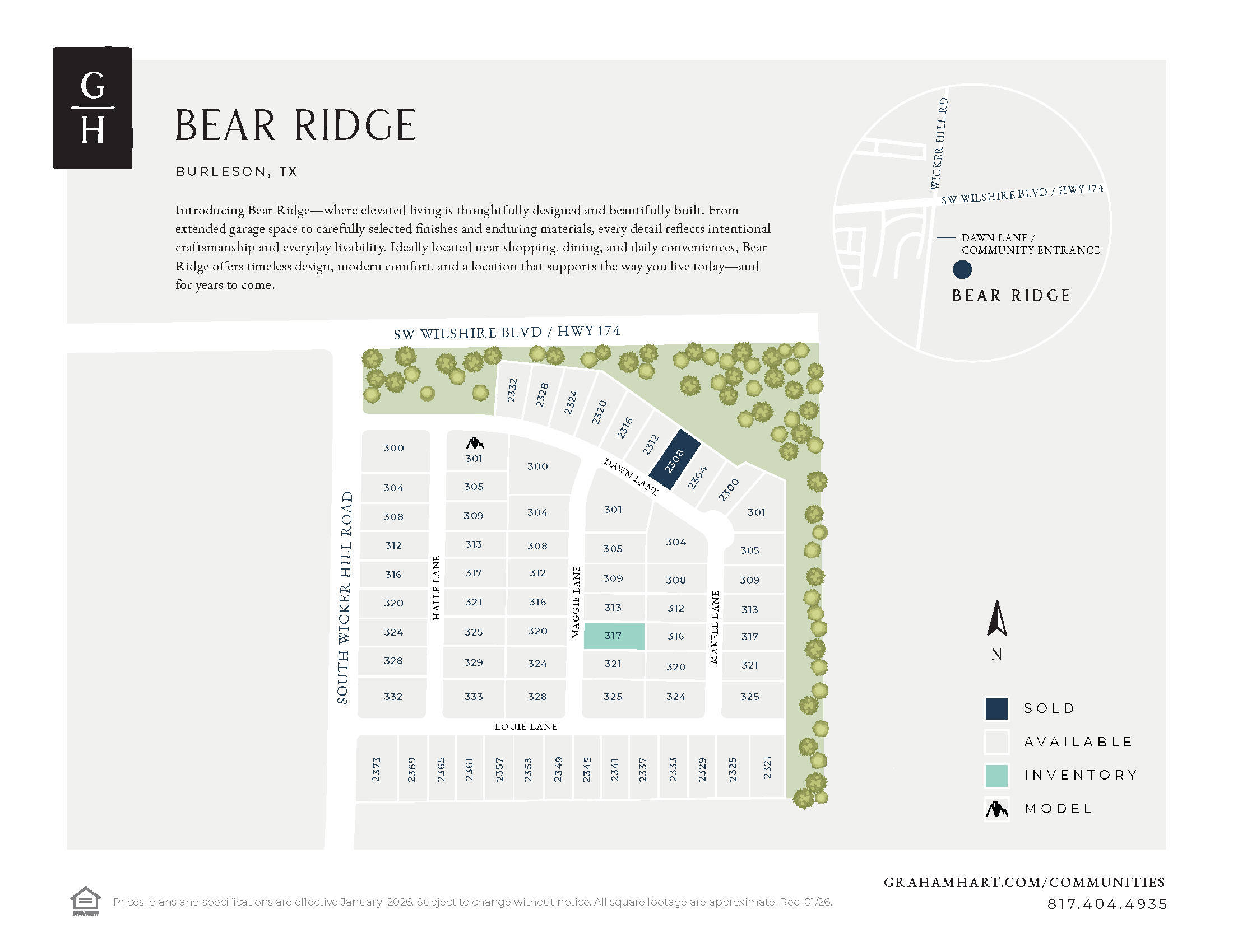Bear Ridge community plat map