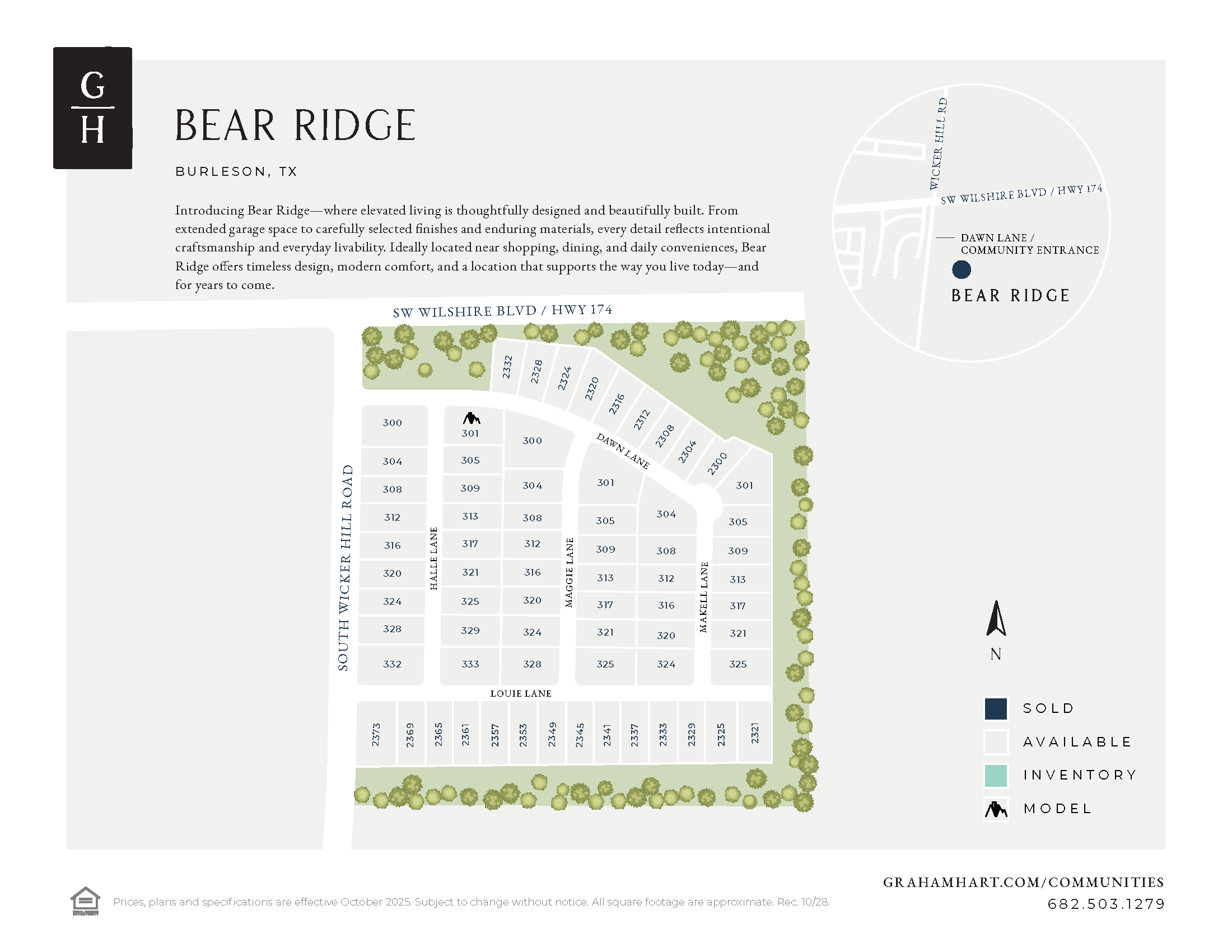 Bear Ridge community plat map