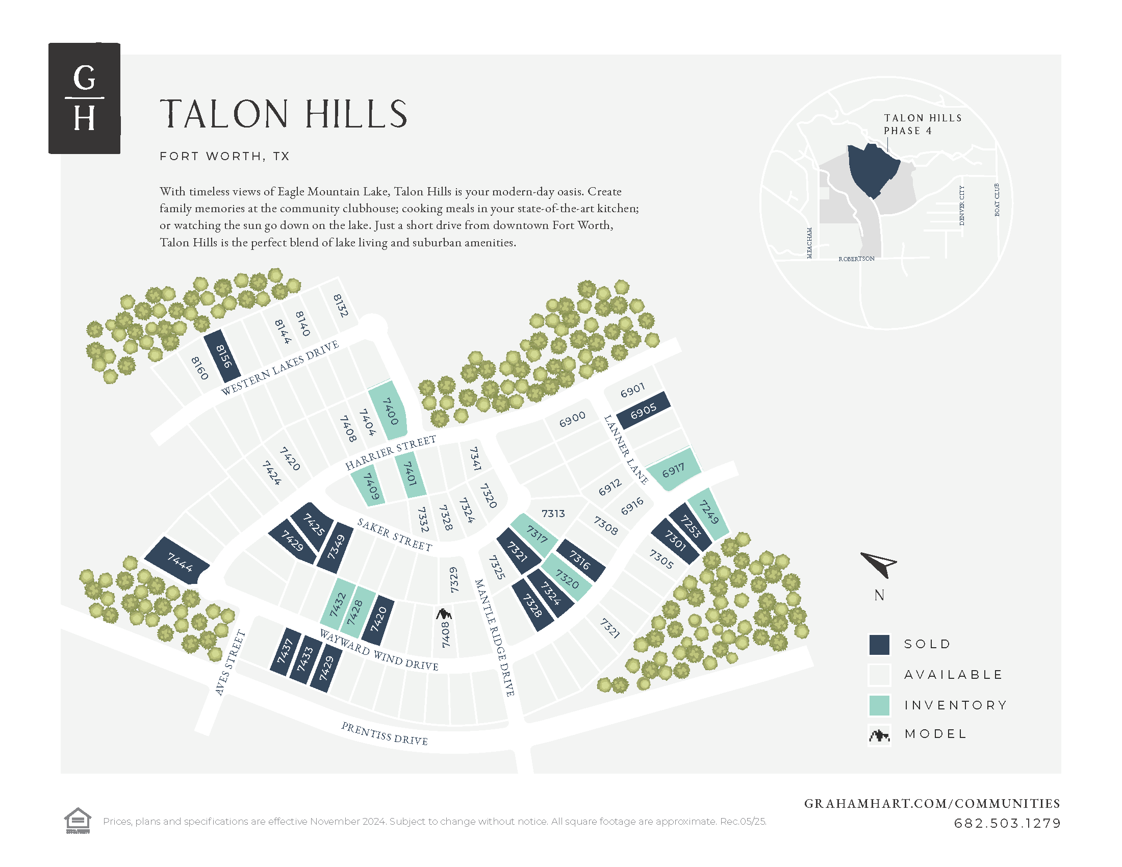 Talon Hills community plat map