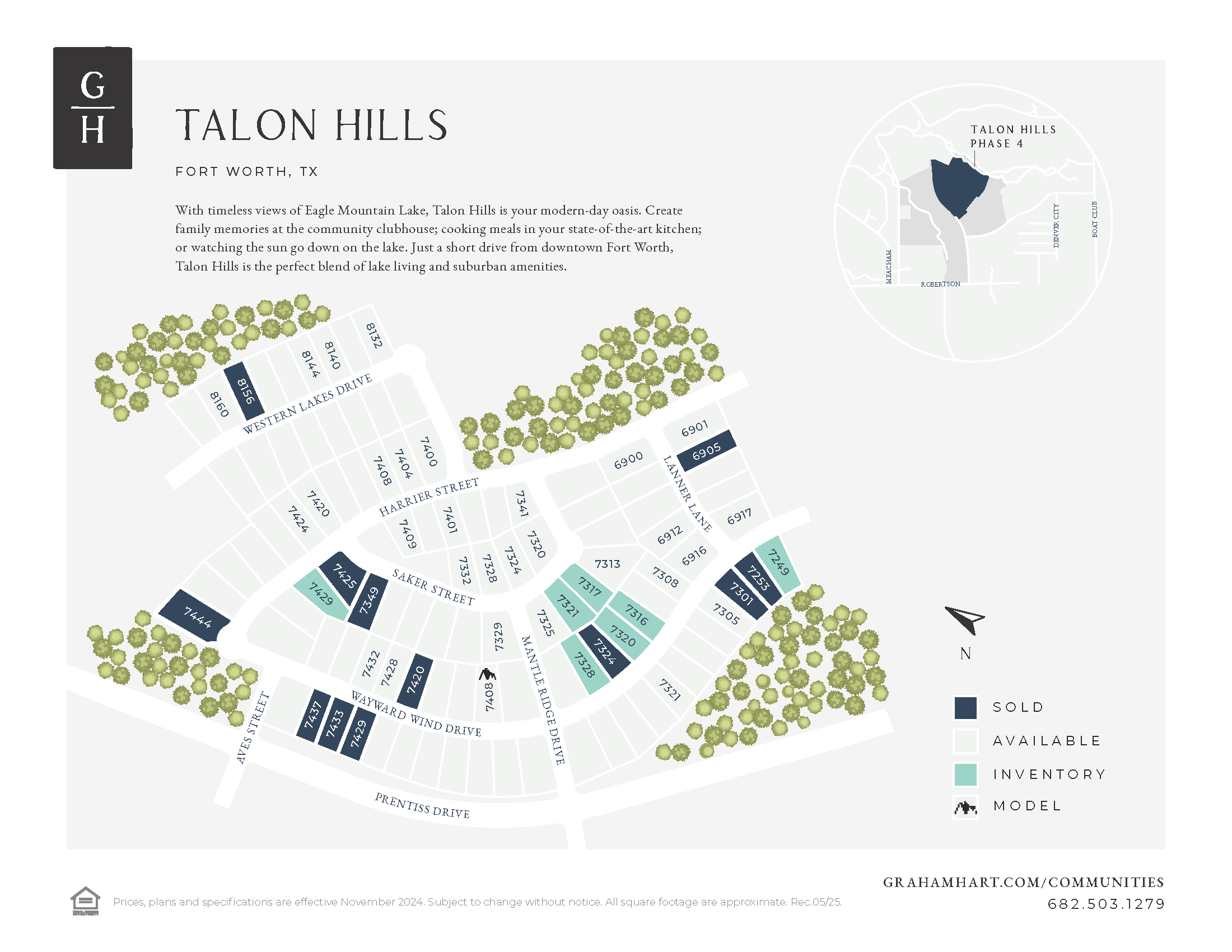 Talon Hills community plat map