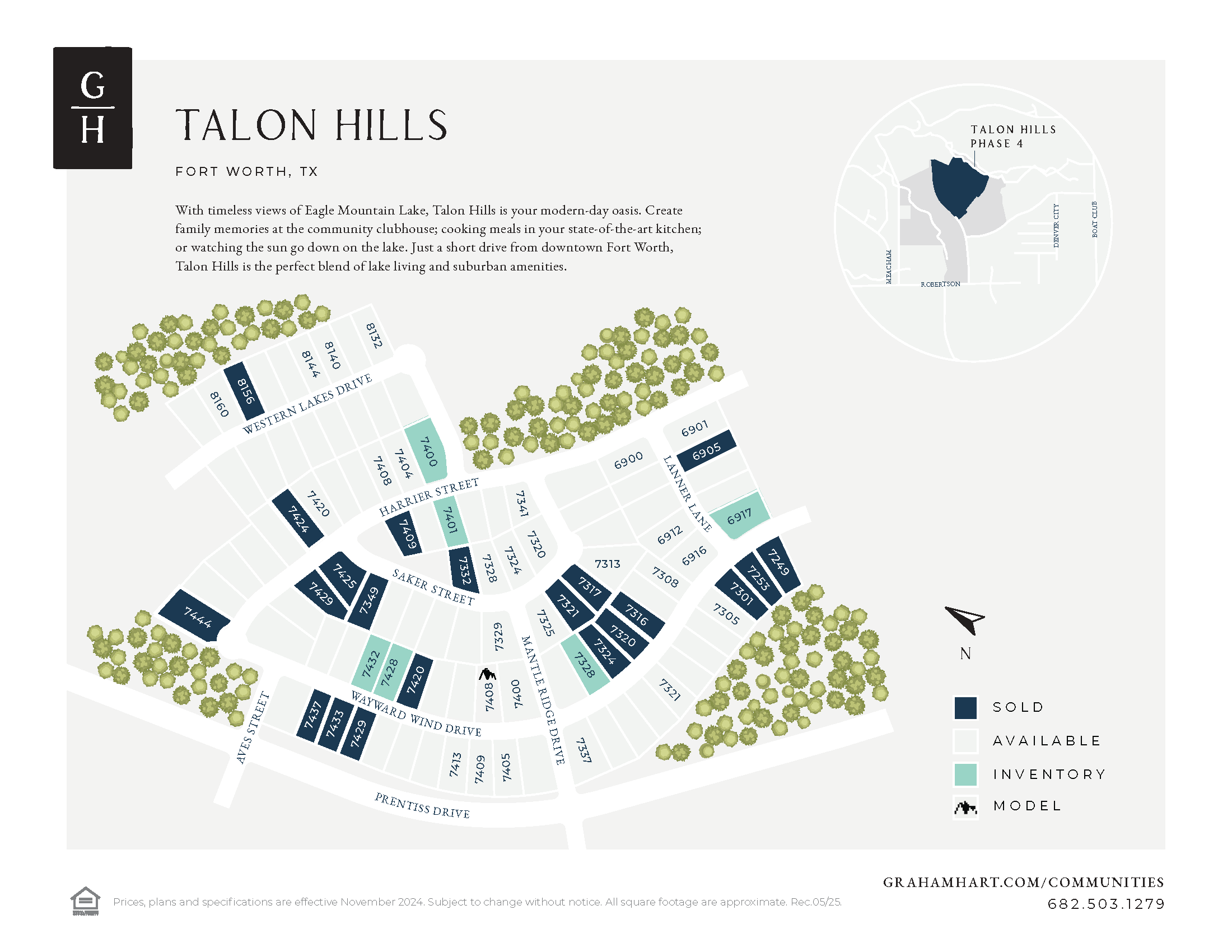 Talon Hills community plat map